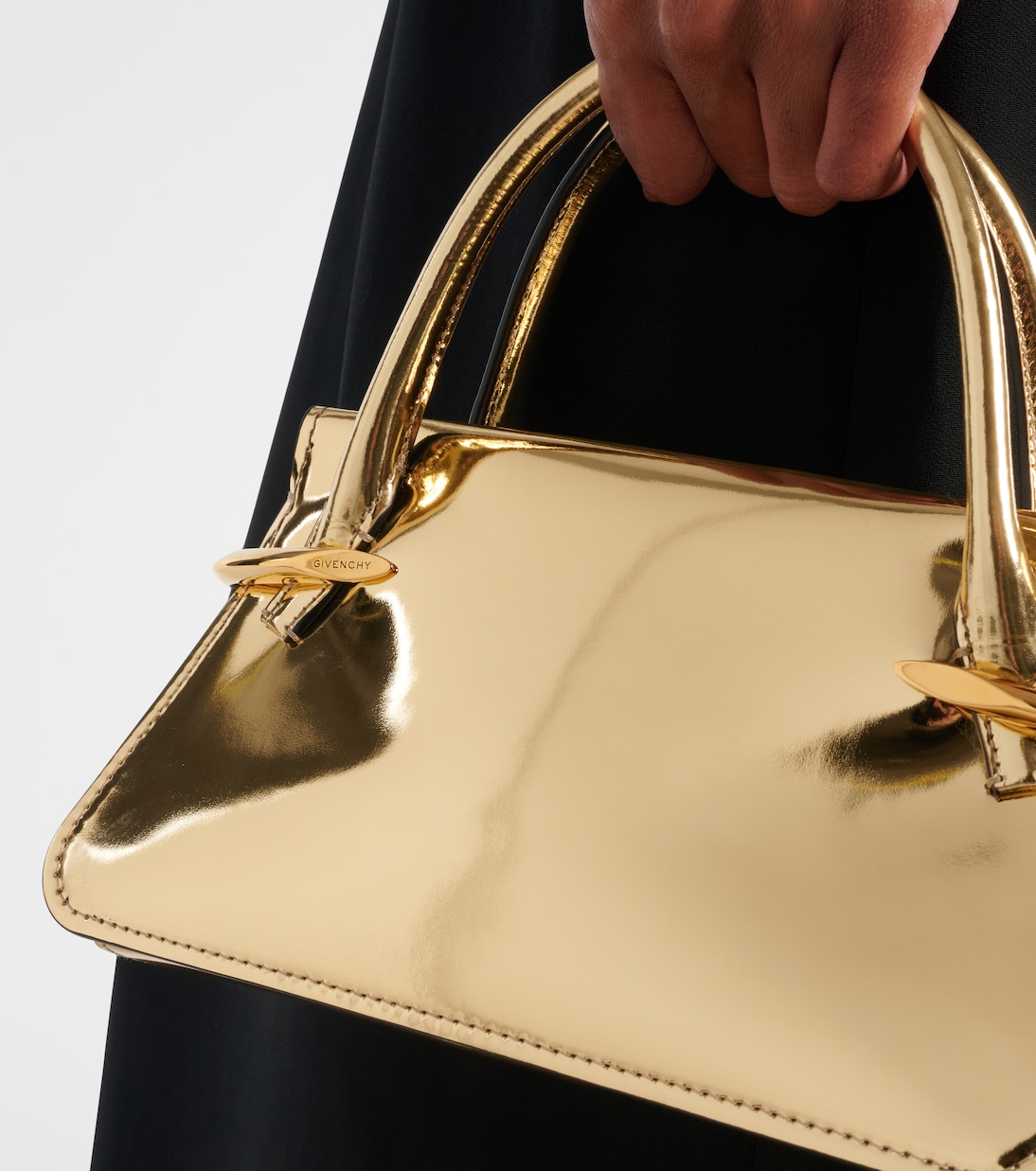 Pinch metallic leather tote bag | Givenchy