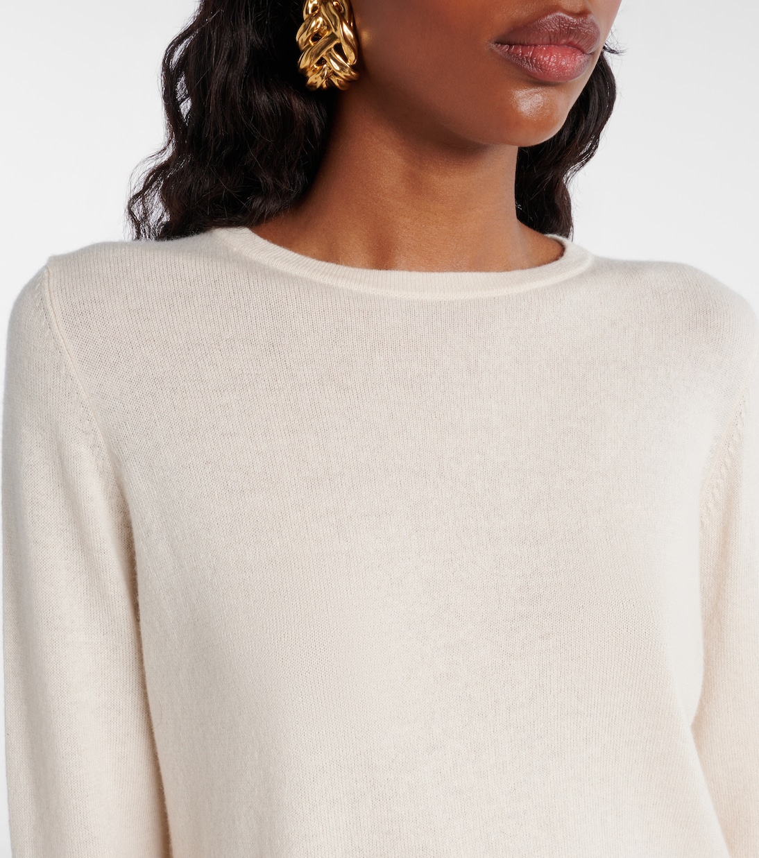 Pullover in lana e cashmere con volant | Jardin des Orangers