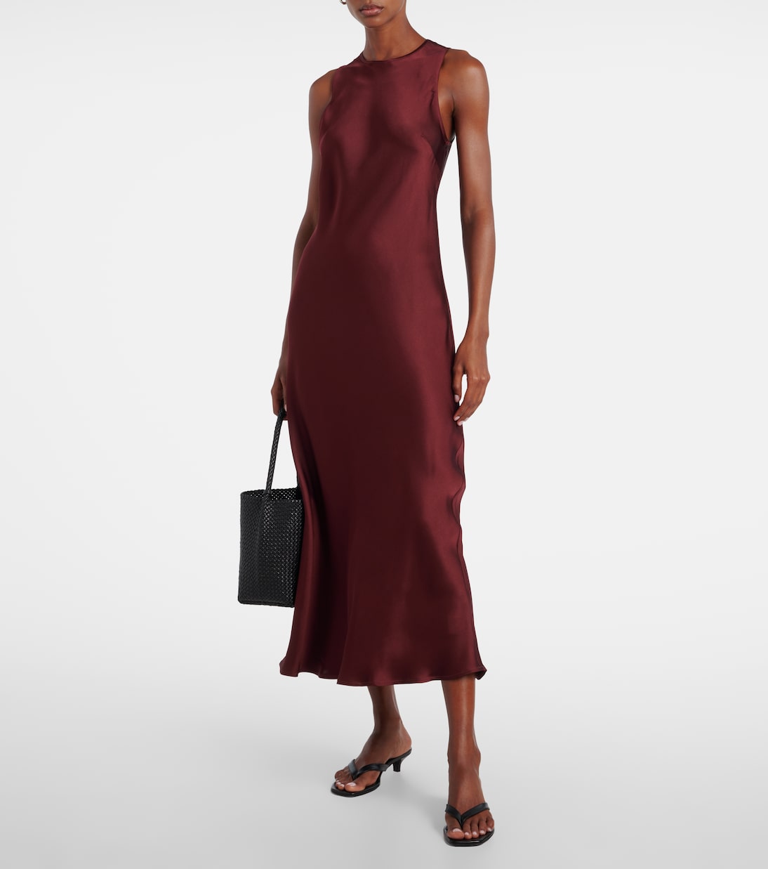Valenica silk satin maxi dress | Asceno