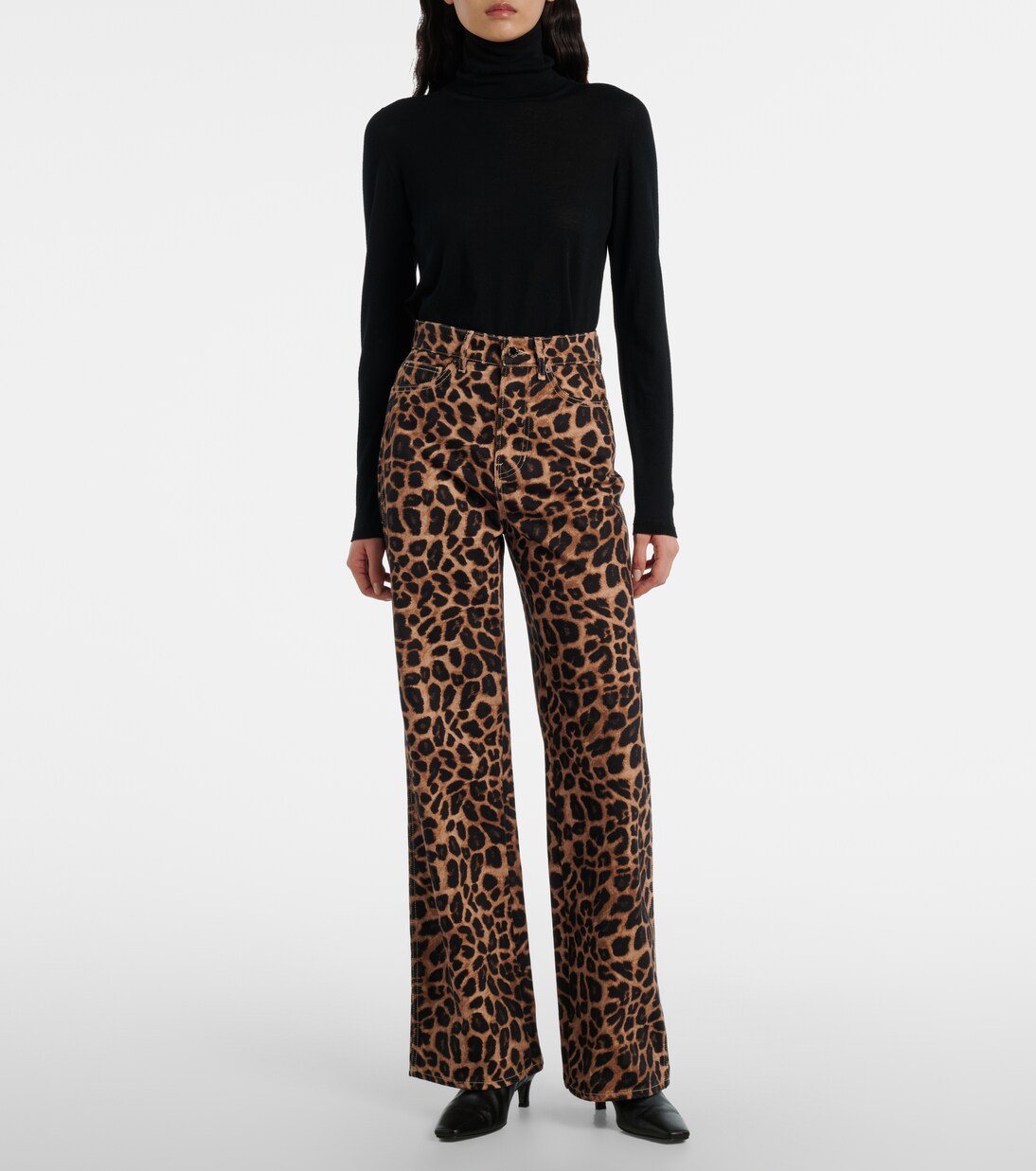 Pantalon ample à motif léopard | Veronica Beard