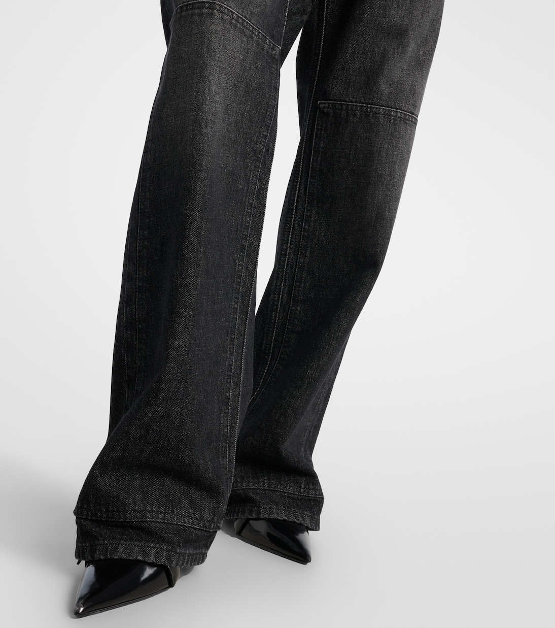 Jeans a gamba larga con cut-out e vita alta | Jean Paul Gaultier