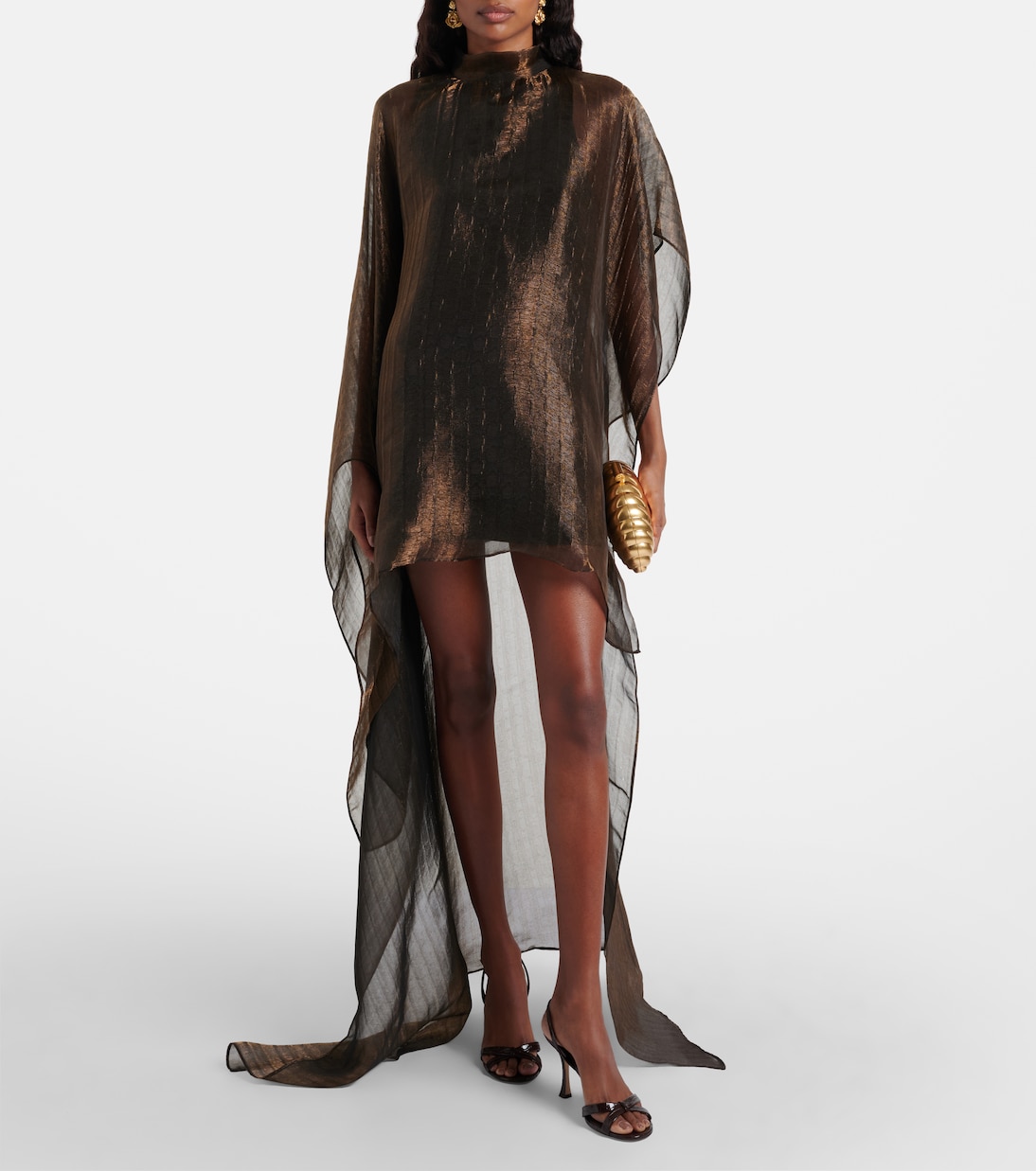 Dallas metallic caped organza kaftan | Taller Marmo