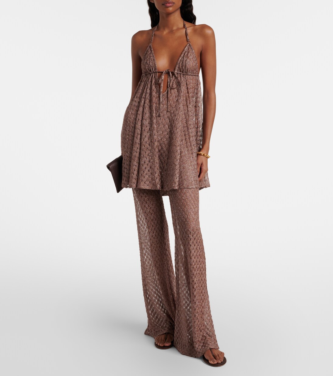 Open-knit lamé flared pants | Missoni