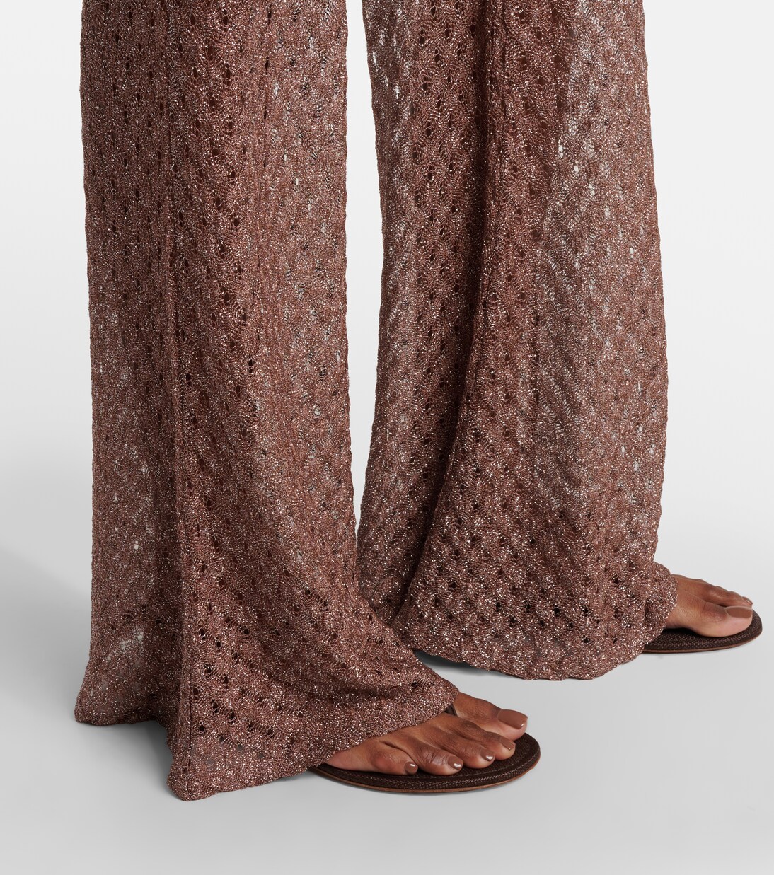 Open-knit lamé flared pants | Missoni