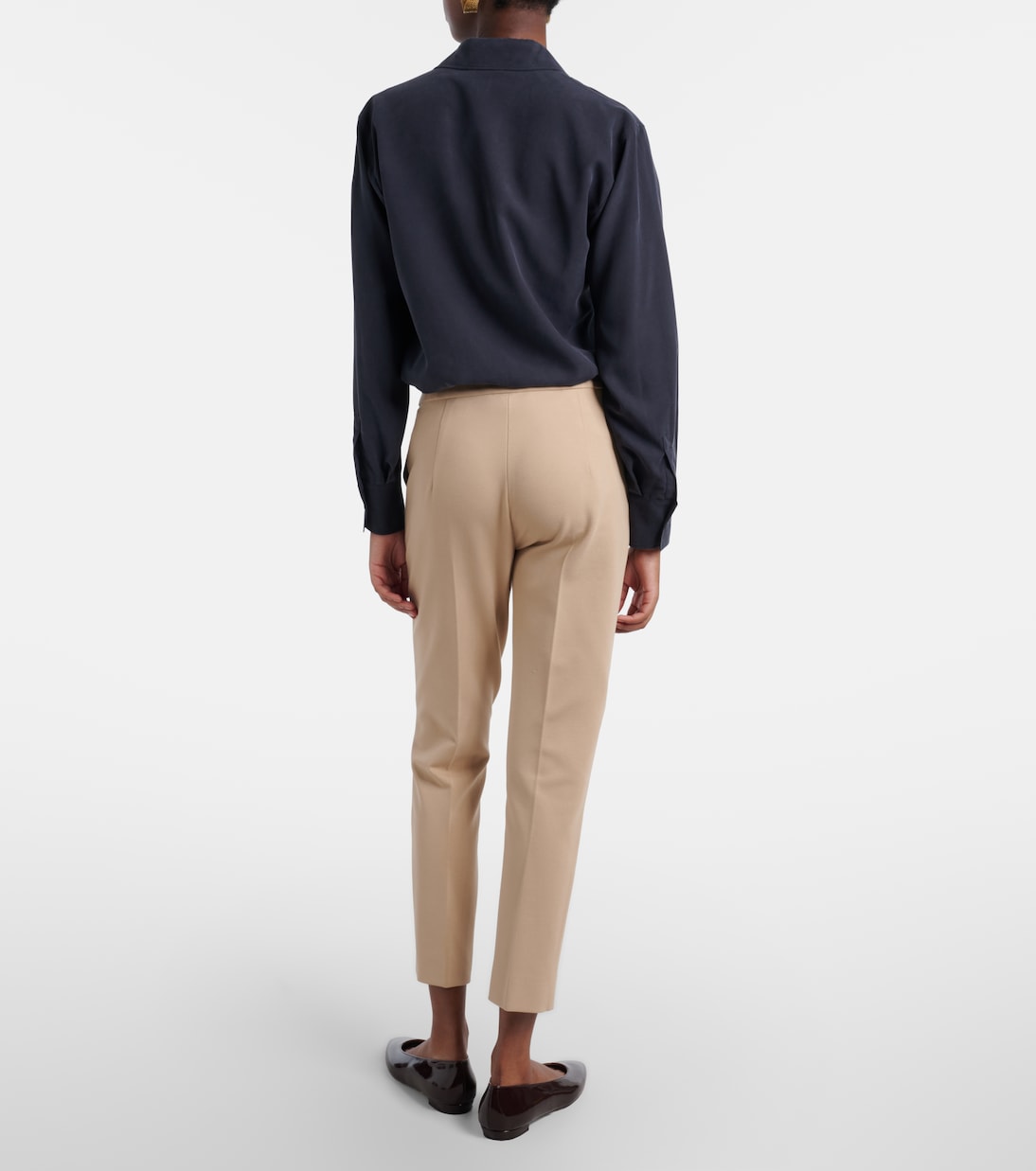 Pegno jersey cropped slim pants | Max Mara