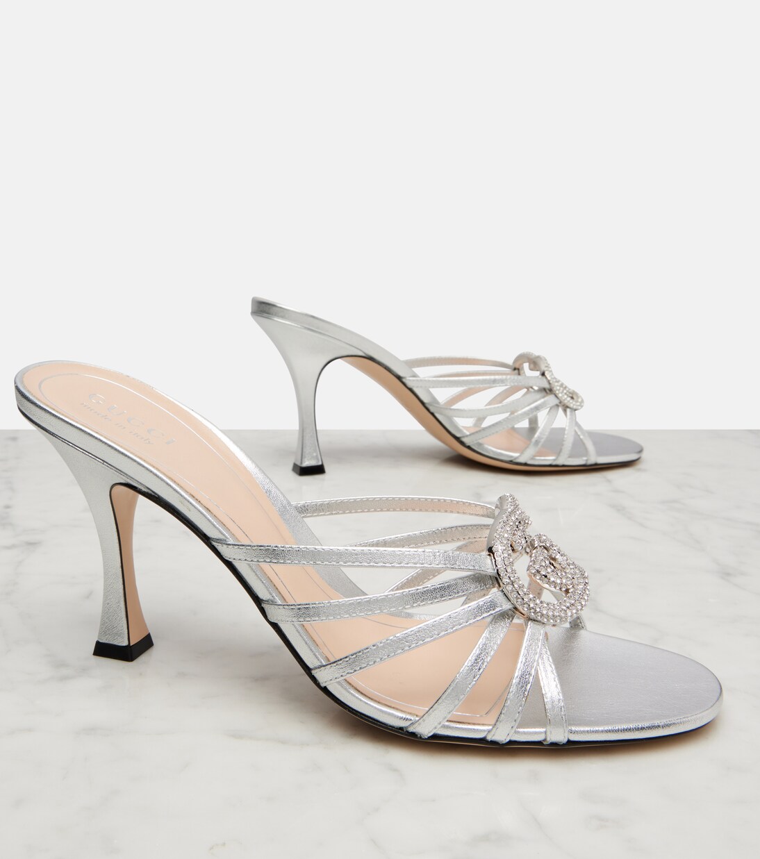 Mules Alicia Interlocking G 85 en cuir | Gucci