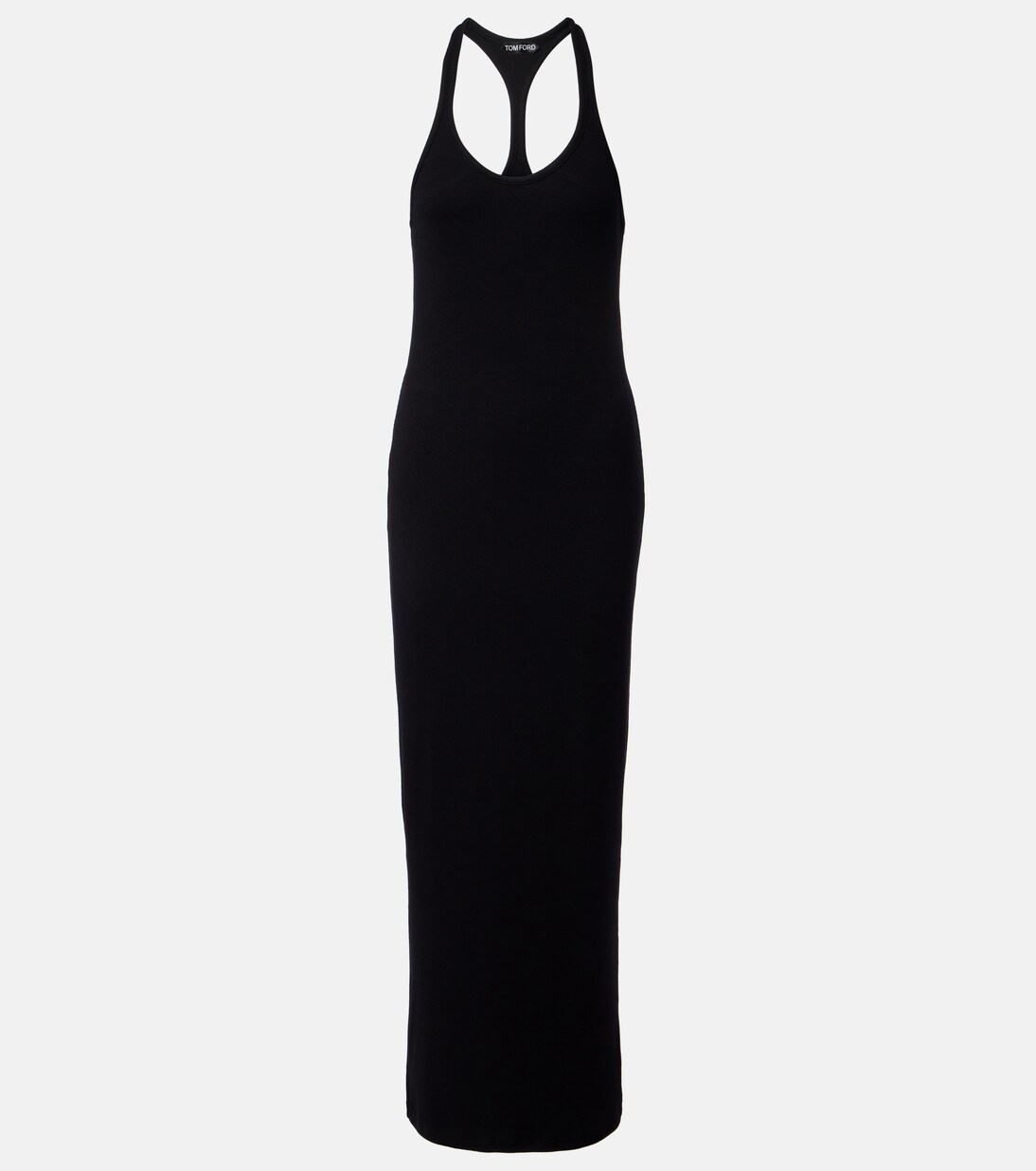 Ribbed-knit halterneck jersey maxi dress | Tom Ford