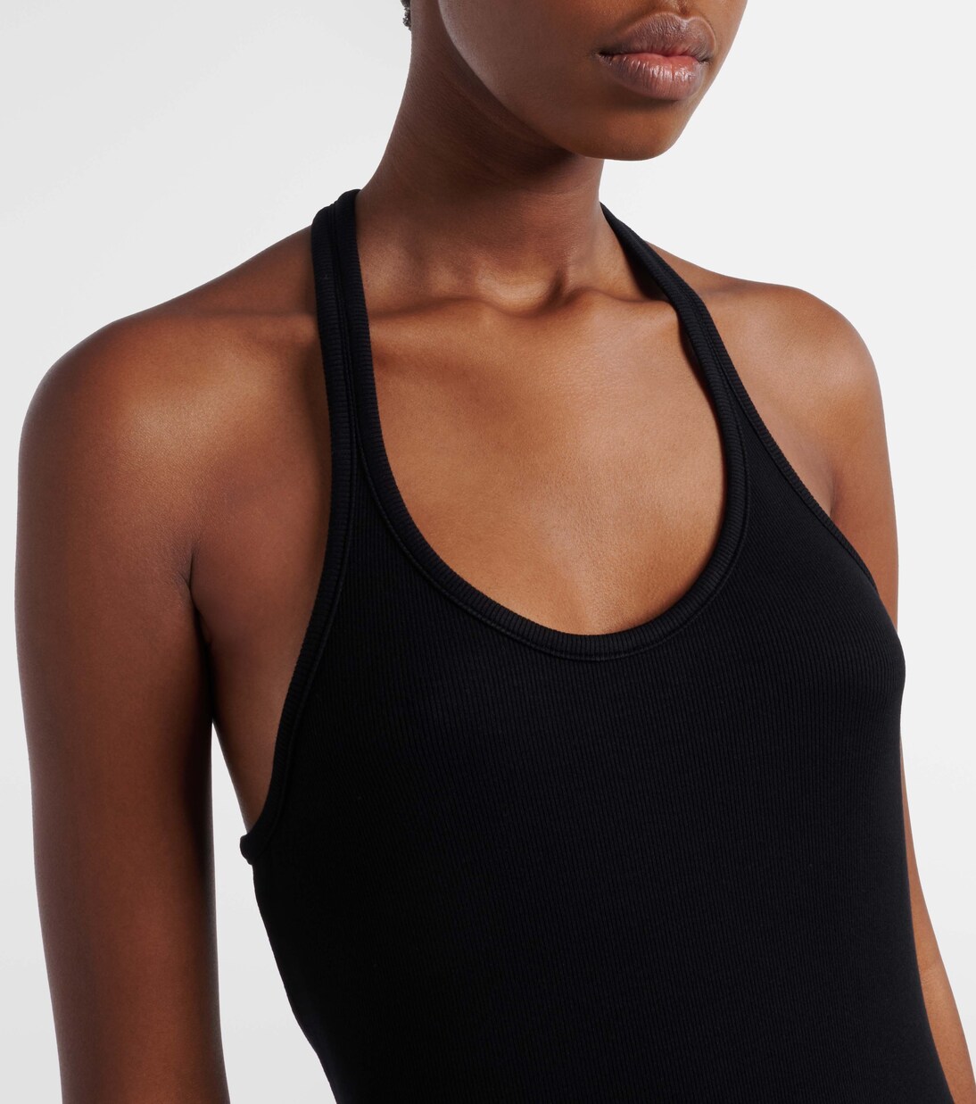 Ribbed-knit halterneck jersey maxi dress | Tom Ford