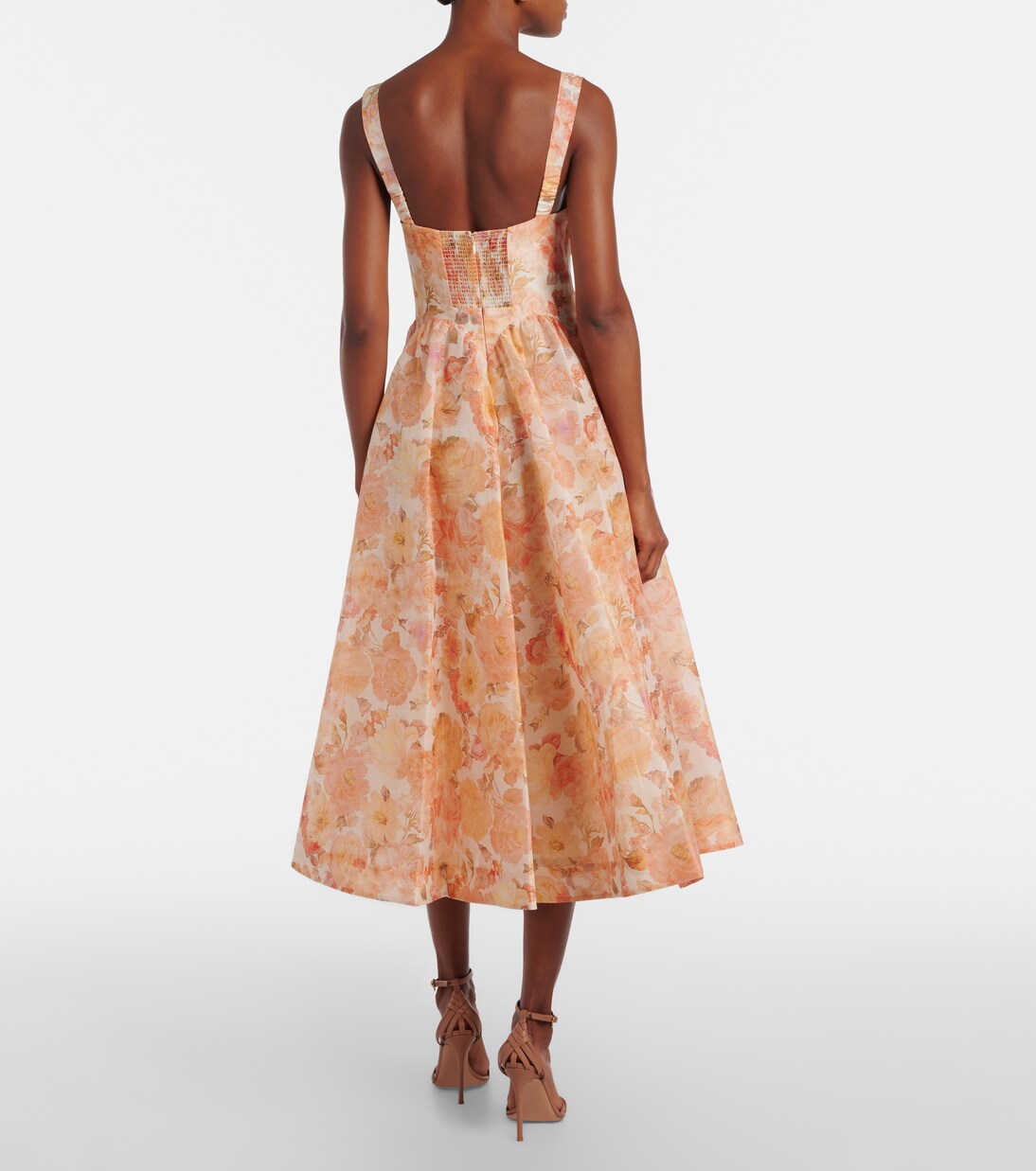 Rebellion floral linen and silk midi dress | Zimmermann
