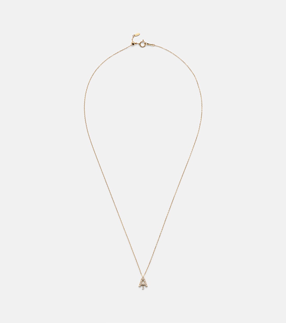 Alphabet A 18kt gold necklace with diamonds | Persée