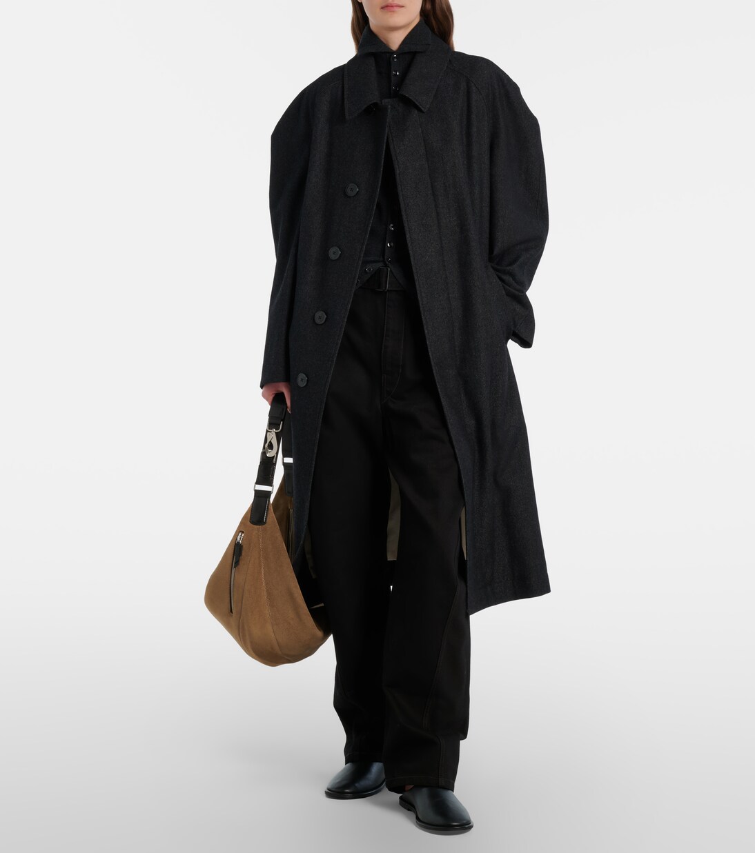 Quiver Small suede shoulder bag | Lemaire