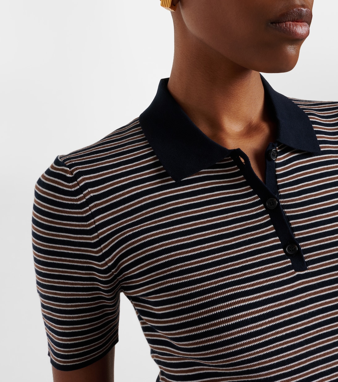 Gemmatta striped cotton polo shirt | Nili Lotan