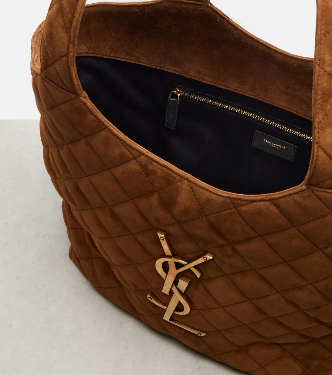 Icare Cassandre Medium suede tote bag | Saint Laurent