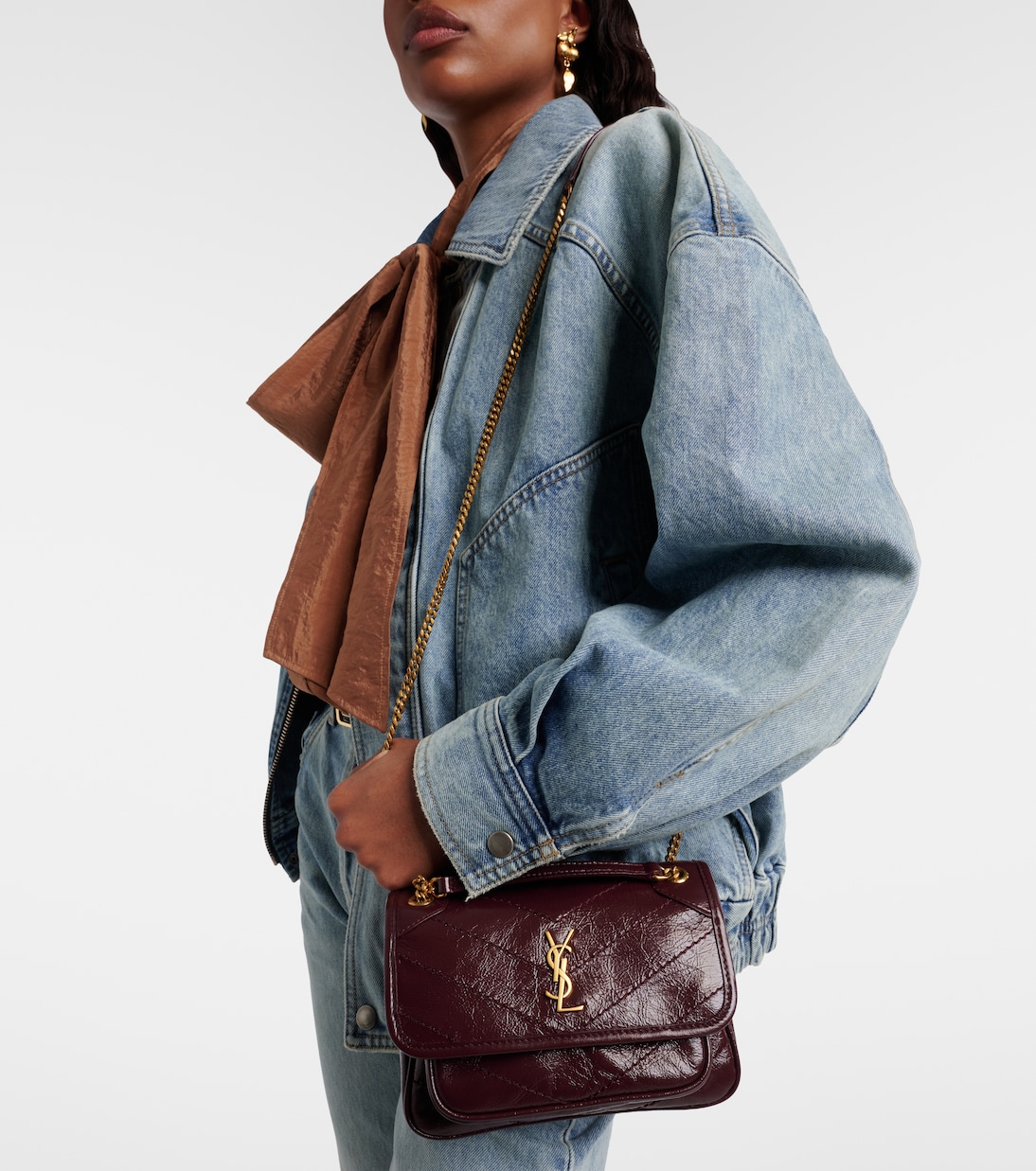 Niki Cassandre Mini leather shoulder bag | Saint Laurent