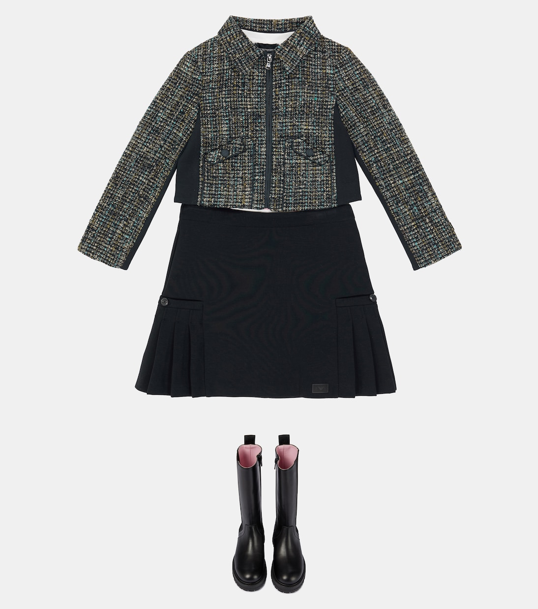 Cropped-Jacke aus Bouclé | Emporio Armani Kids