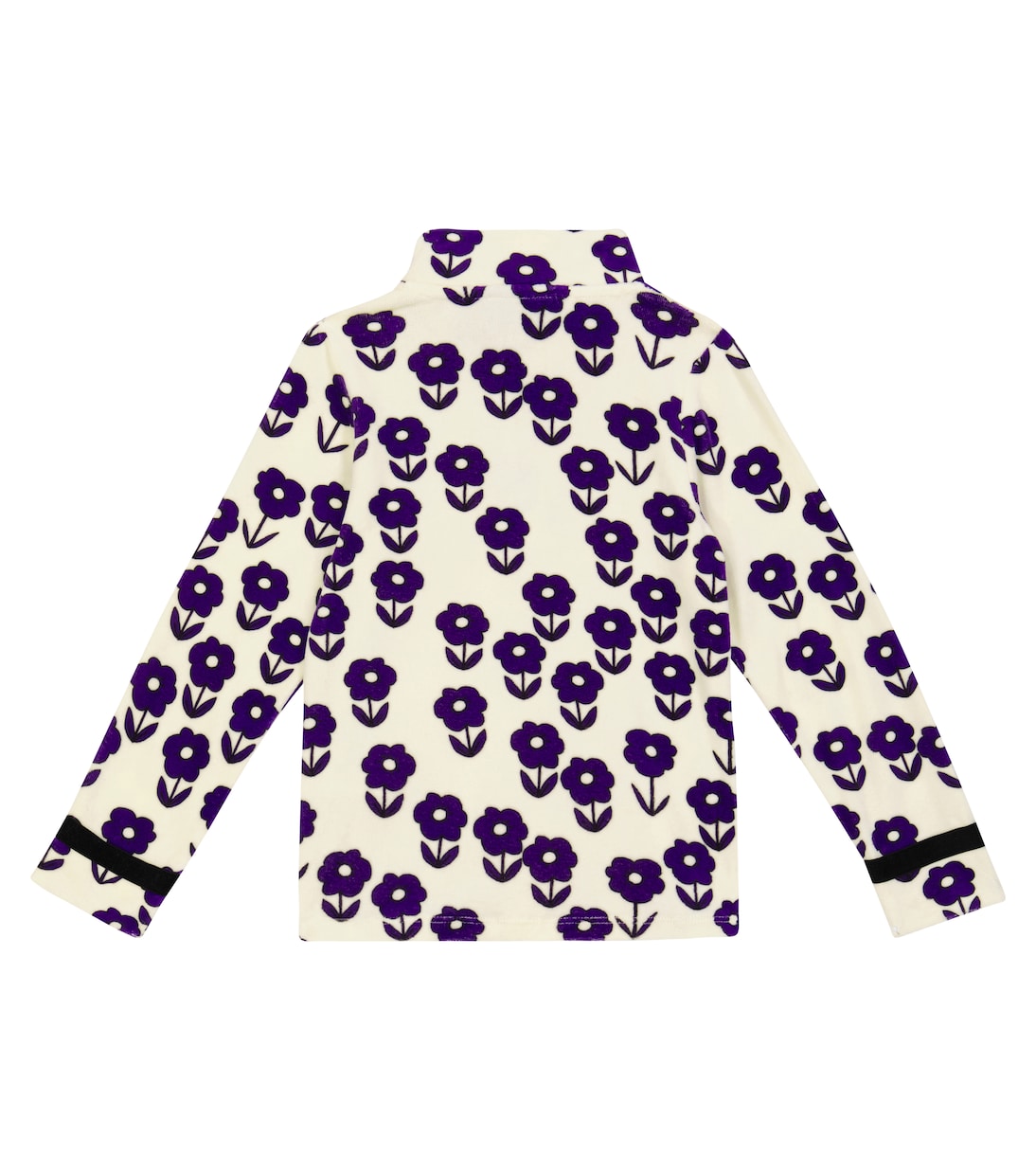 Spaceflower velour half-zip top | Mini Rodini