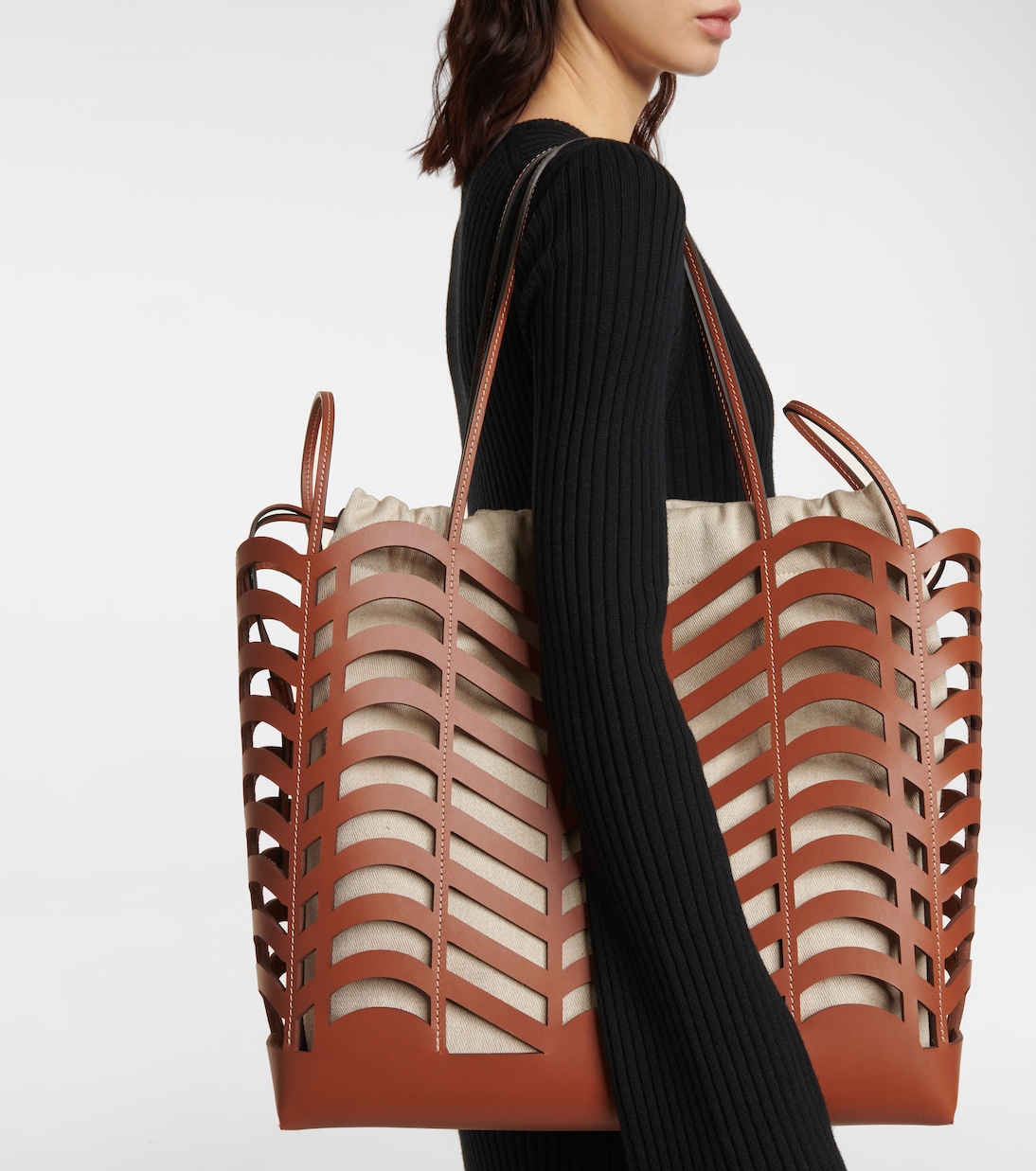 Borsa Kayan in pelle e lino con cut-out | Chloé
