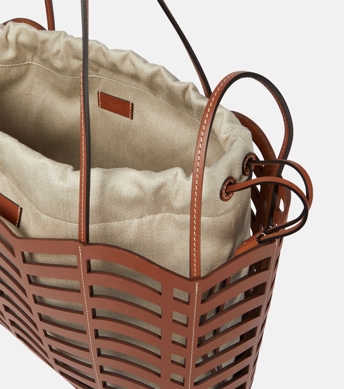 Borsa Kayan in pelle e lino con cut-out | Chloé