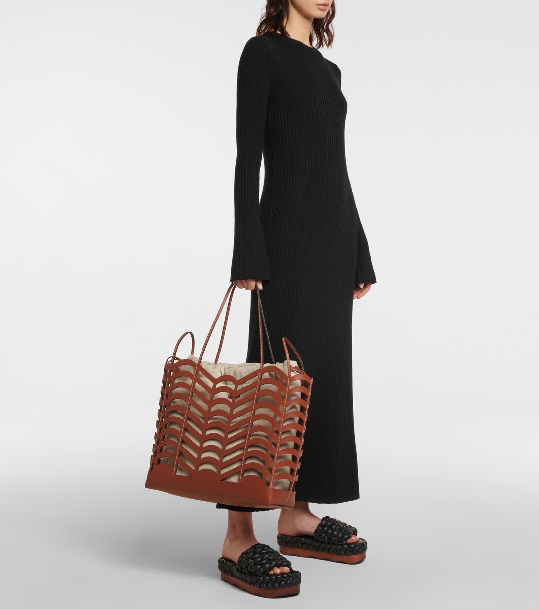 Borsa Kayan in pelle e lino con cut-out | Chloé
