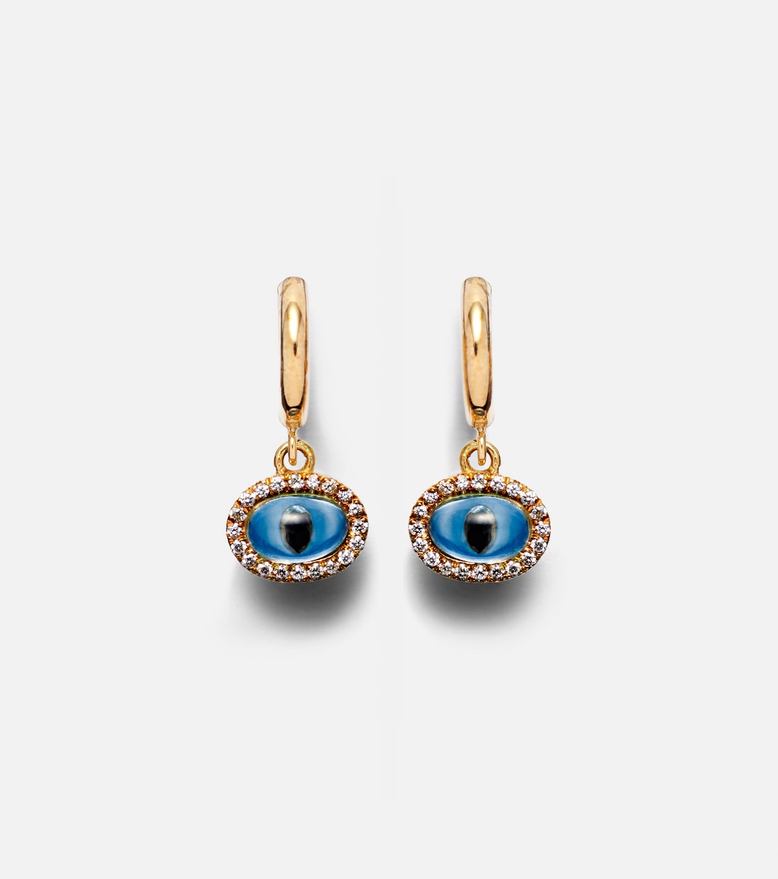 Orecchini ovali in oro 18kt con diamanti, design moderno per giovani trendsetter