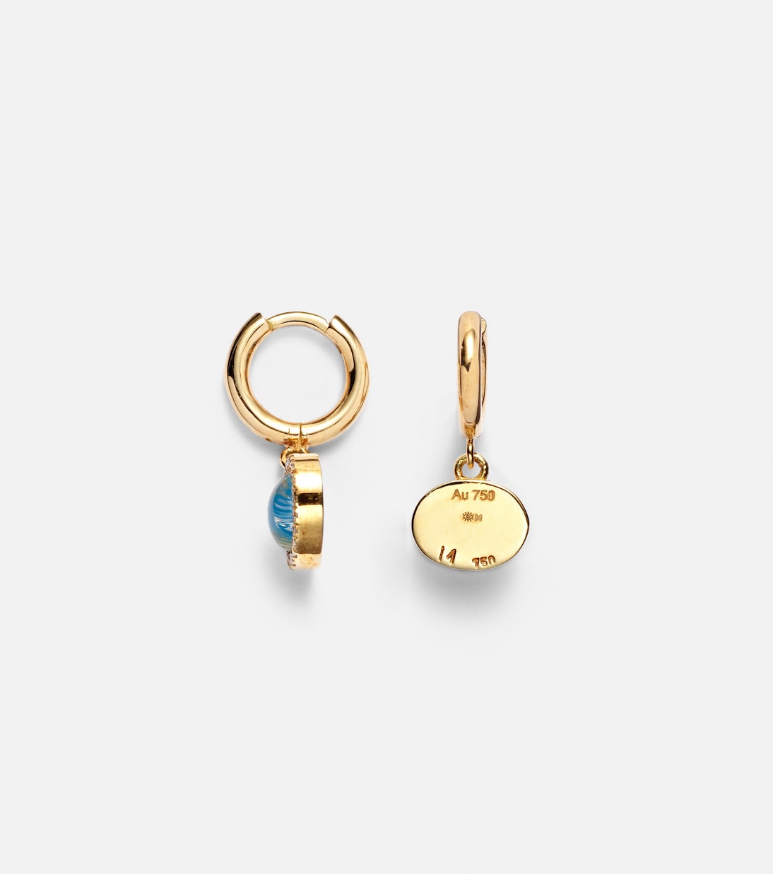 Orecchini ovali in oro 18kt con diamanti, design moderno per giovani trendsetter