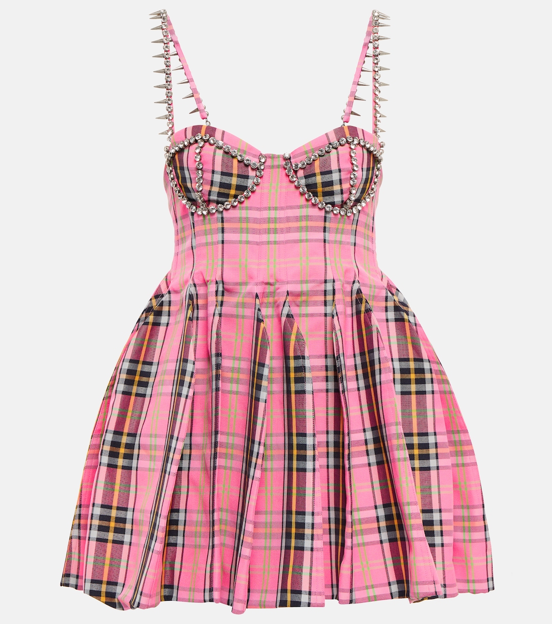Embellished plaid minidress | Area