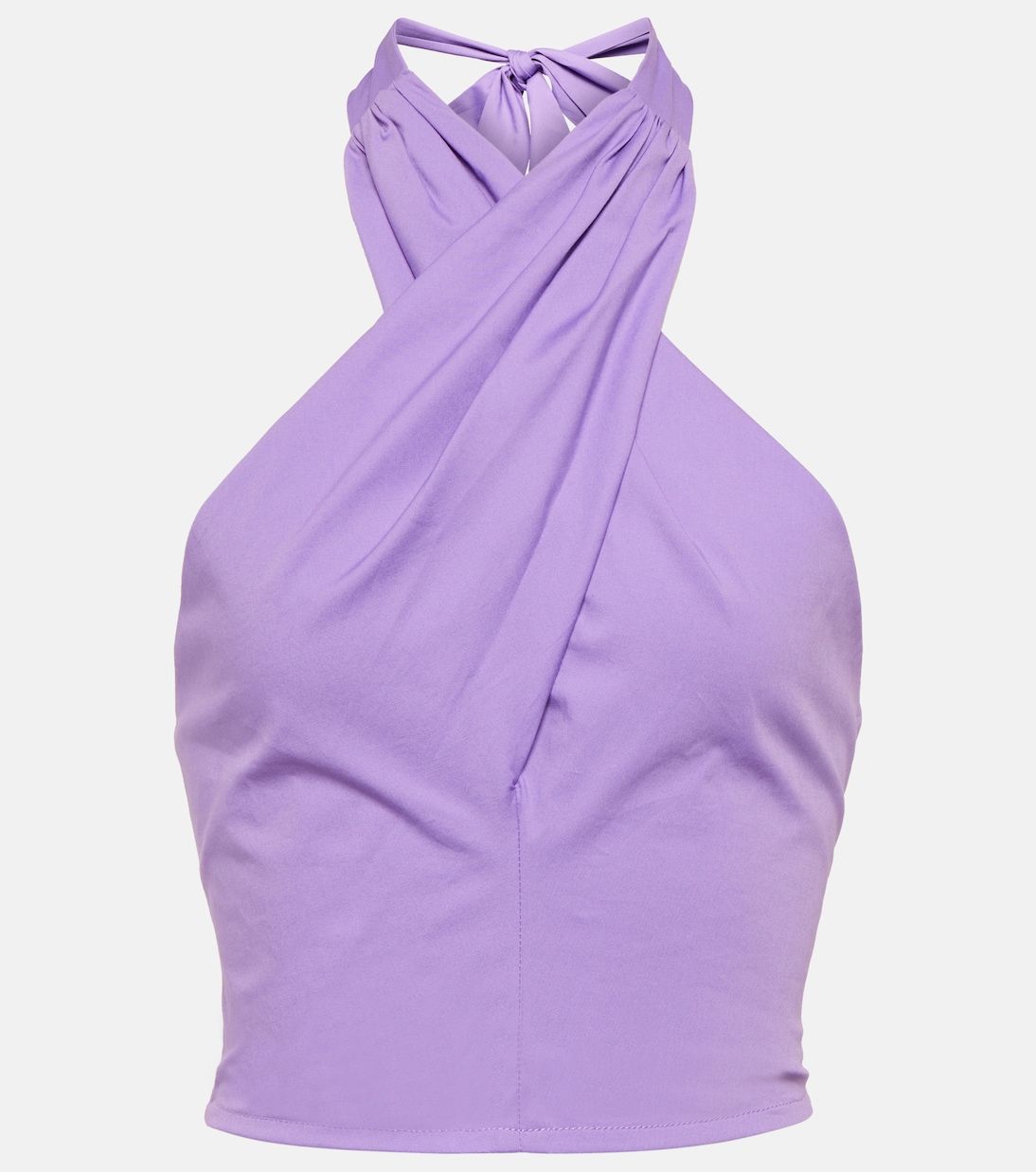 Kai cropped halter-neck cotton top in purple - Staud | Mytheresa