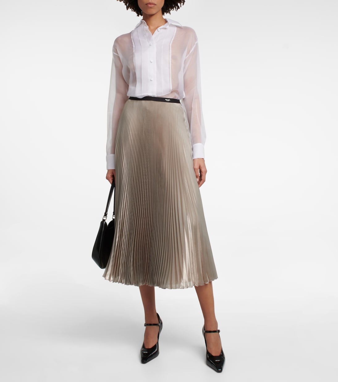 Jupe midi métallisée | Prada
