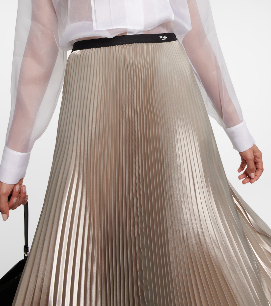 Jupe midi métallisée | Prada