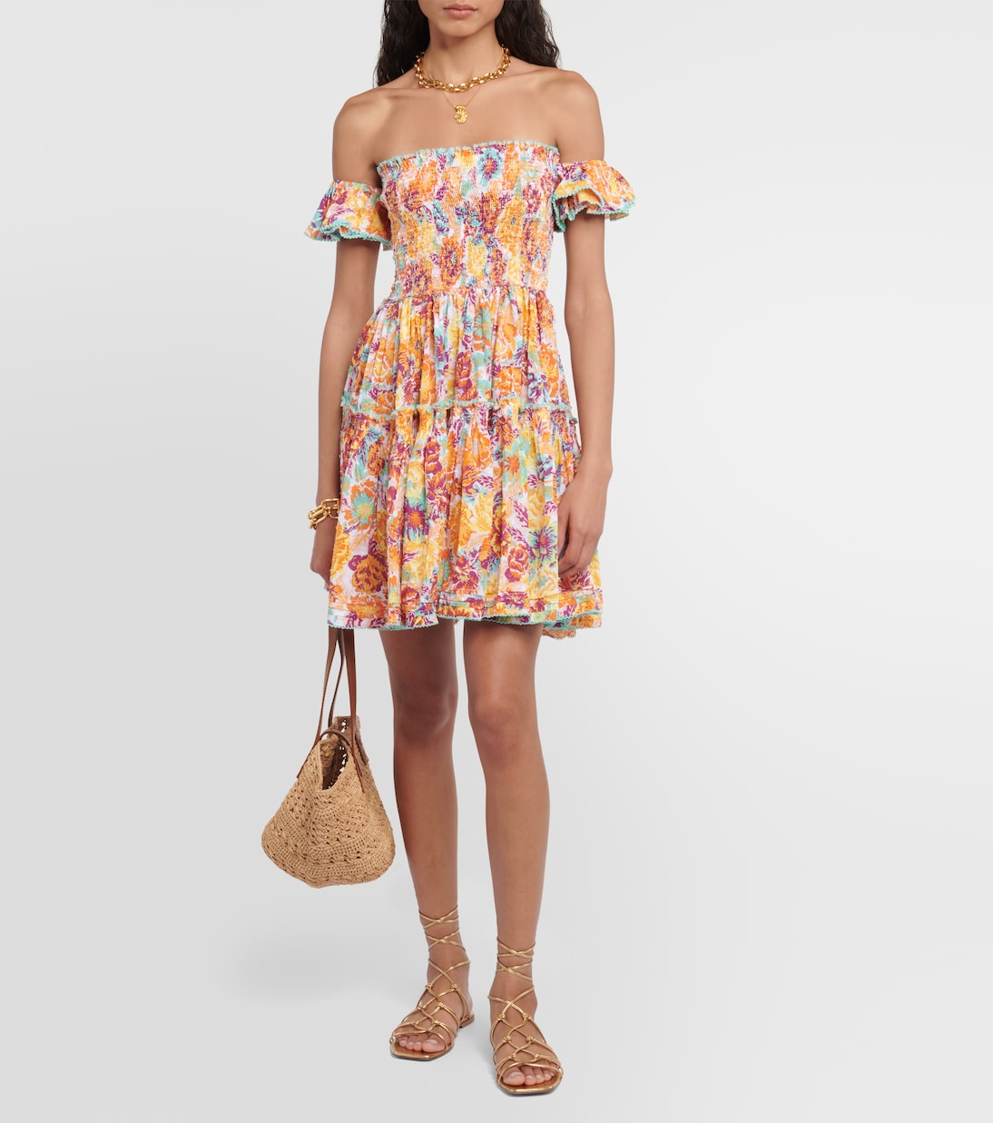 Aurora floral cotton minidress | Poupette St Barth