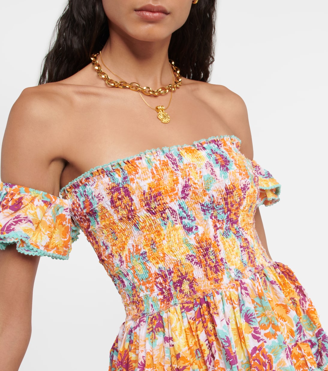 Aurora floral cotton minidress | Poupette St Barth