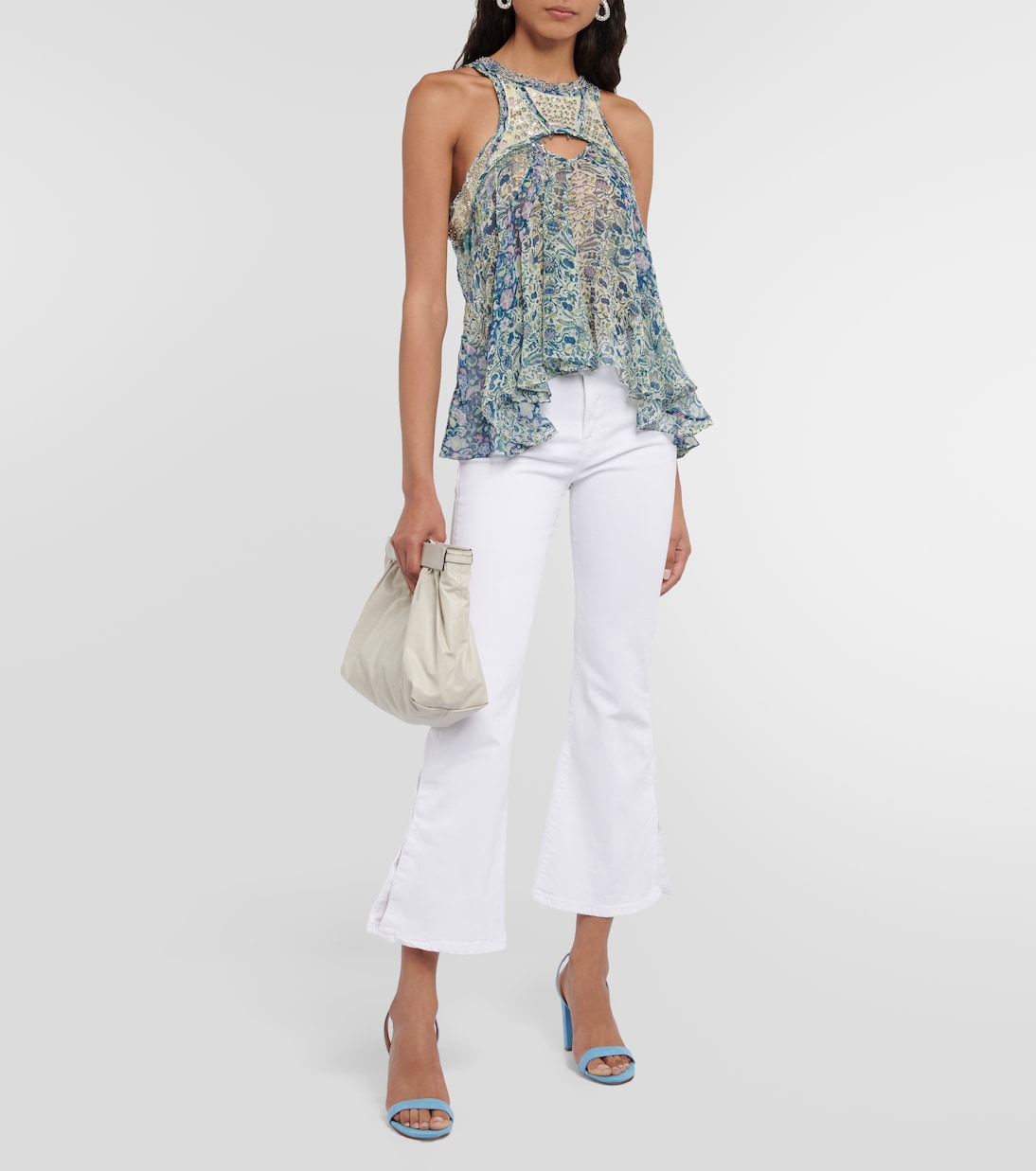 Le Crop Flare Mini Slits high-rise jeans | Frame