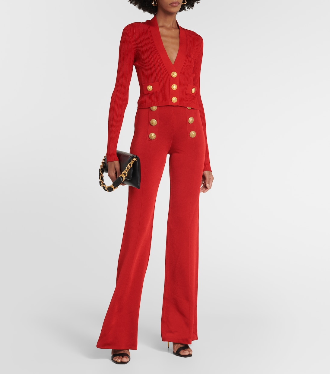 Cropped embellished knit cardigan | Balmain