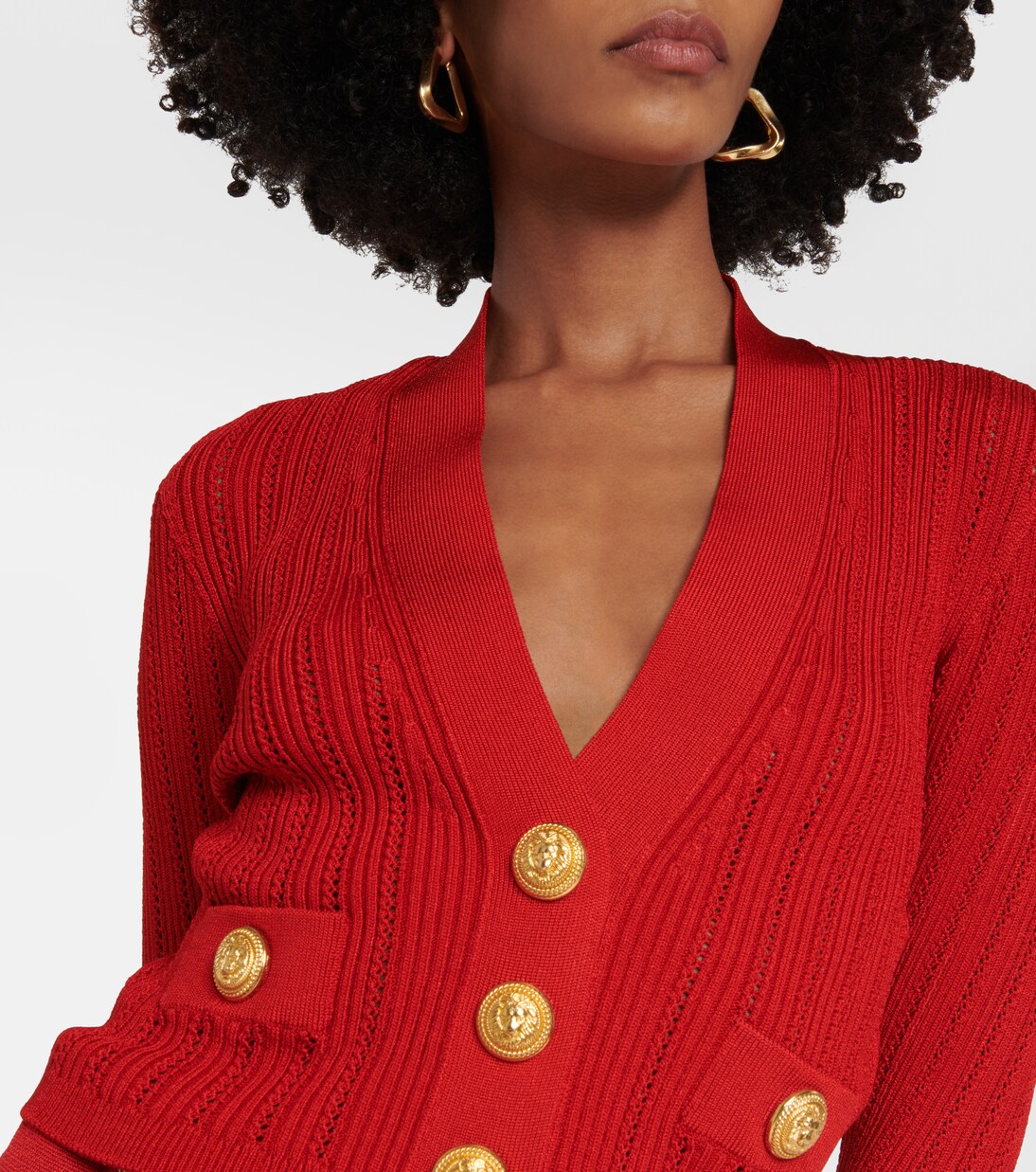 Cropped embellished knit cardigan | Balmain