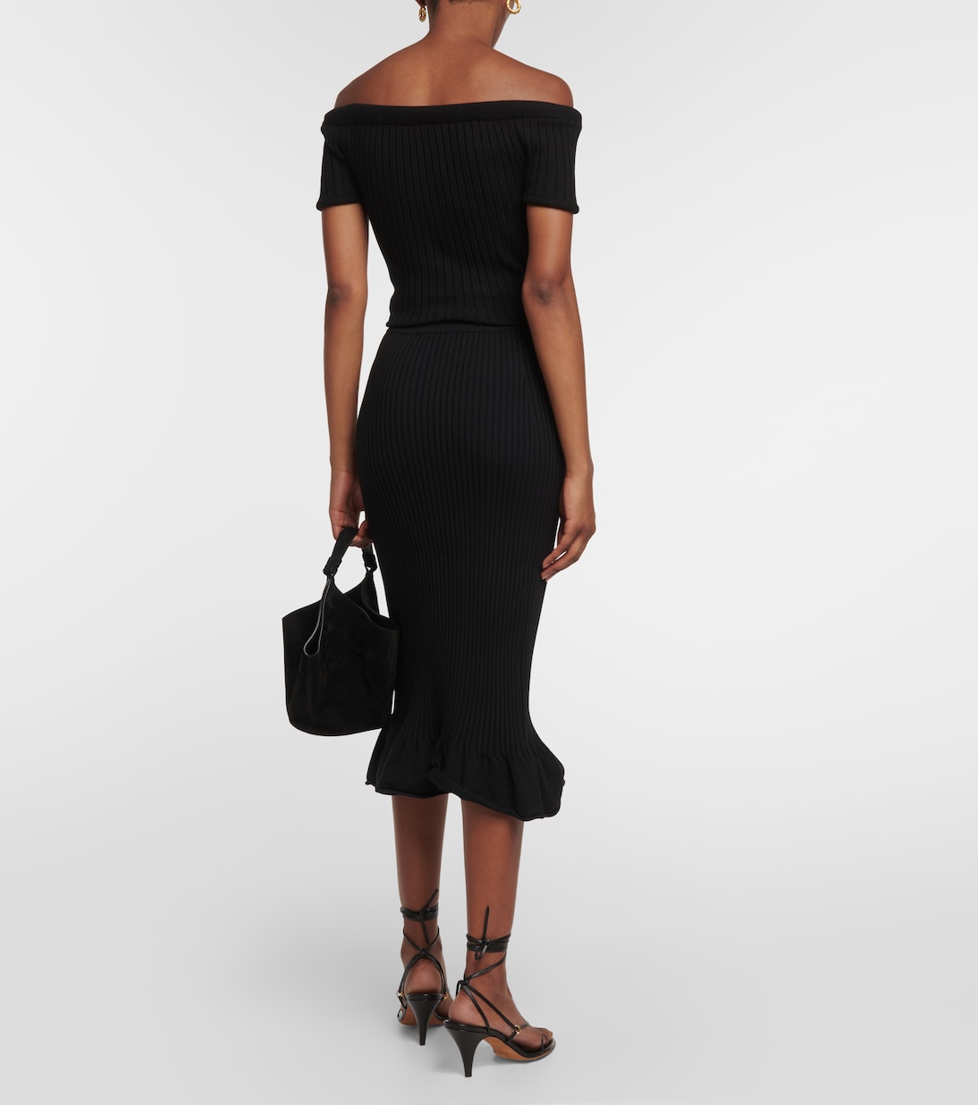 Falda midi Sapphi en mezcla de lana | Khaite