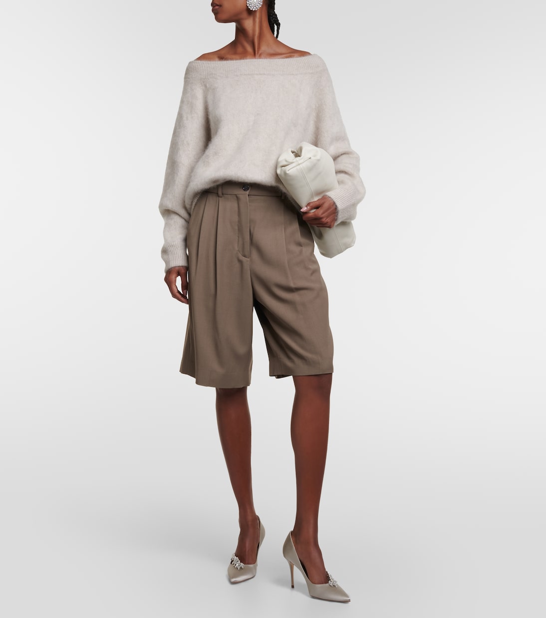 Escarpins Nadira 90 en satin à ornements | Manolo Blahnik