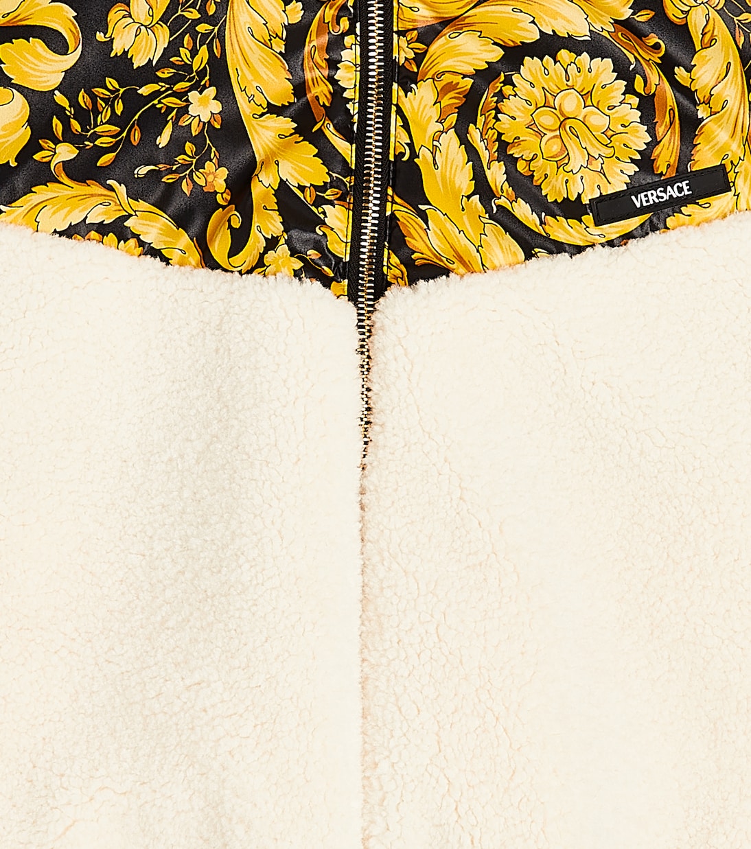 Giacca Barocco con pannelli in shearling sintetico | Versace Kids