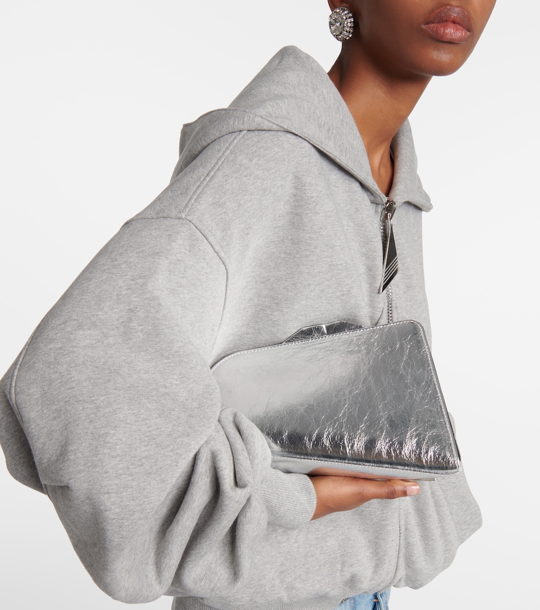 Clutch 8.30 PM in pelle metallizzata | The Attico