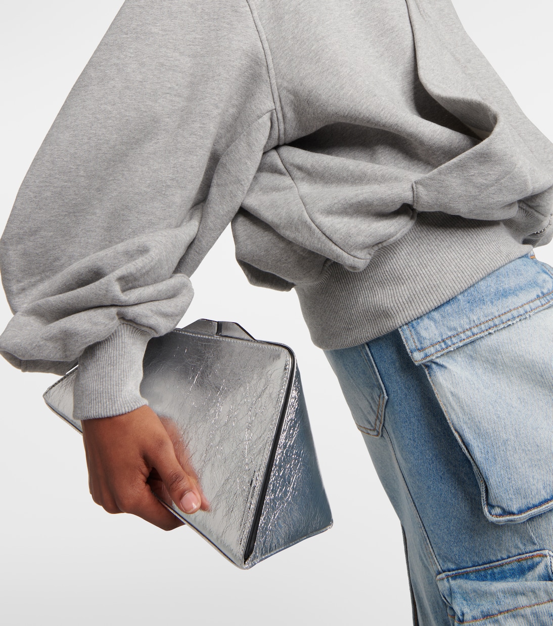 Clutch 8.30 PM in pelle metallizzata | The Attico
