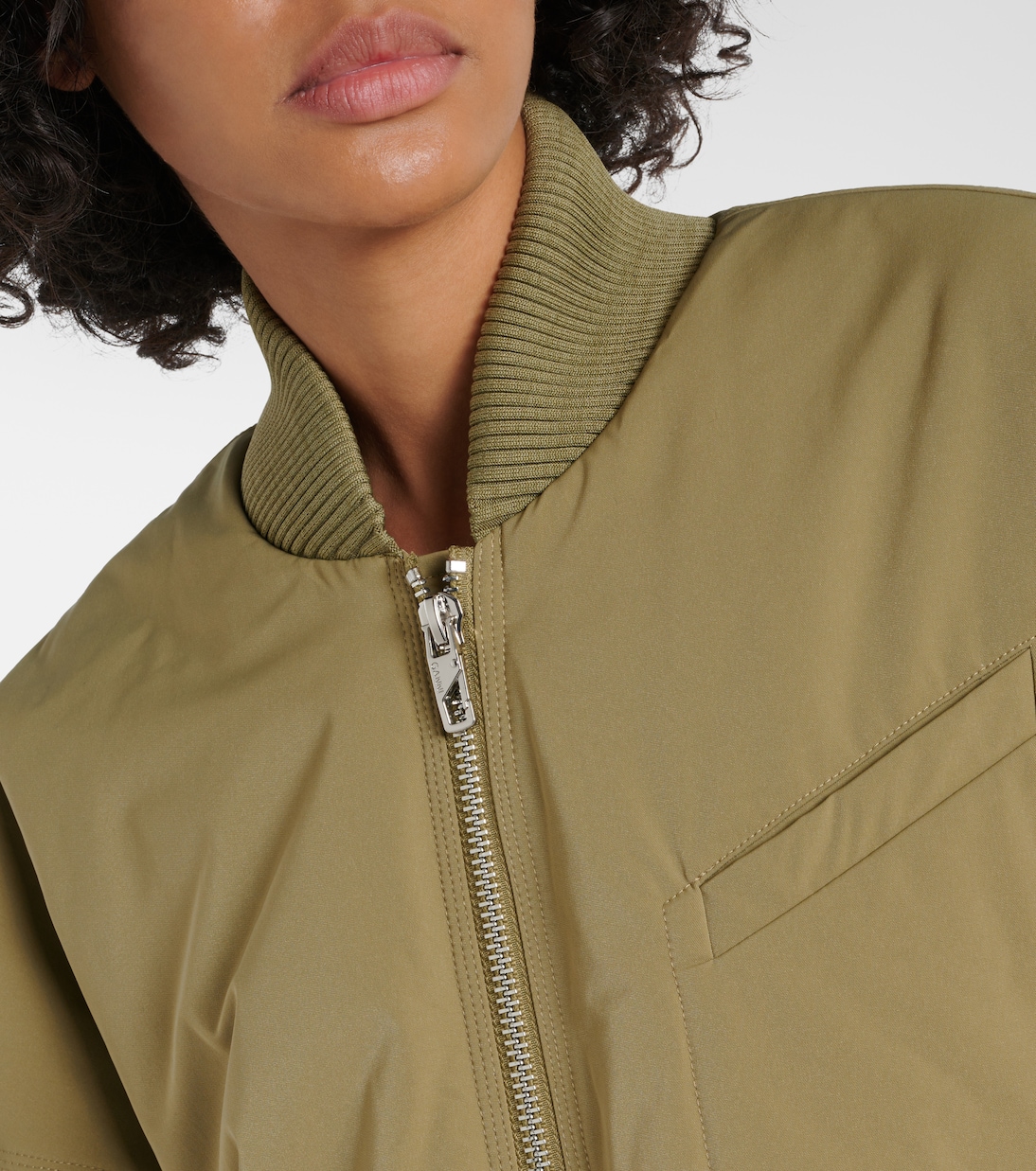 Oversized twill bomber jacket | Ganni