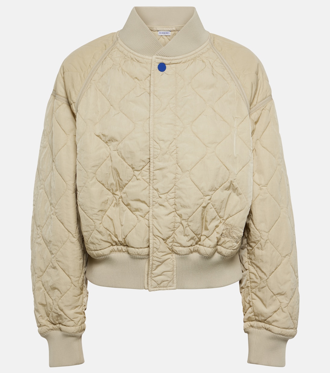 Quilted oversized bomber jacket in beige Burberry Mytheresa