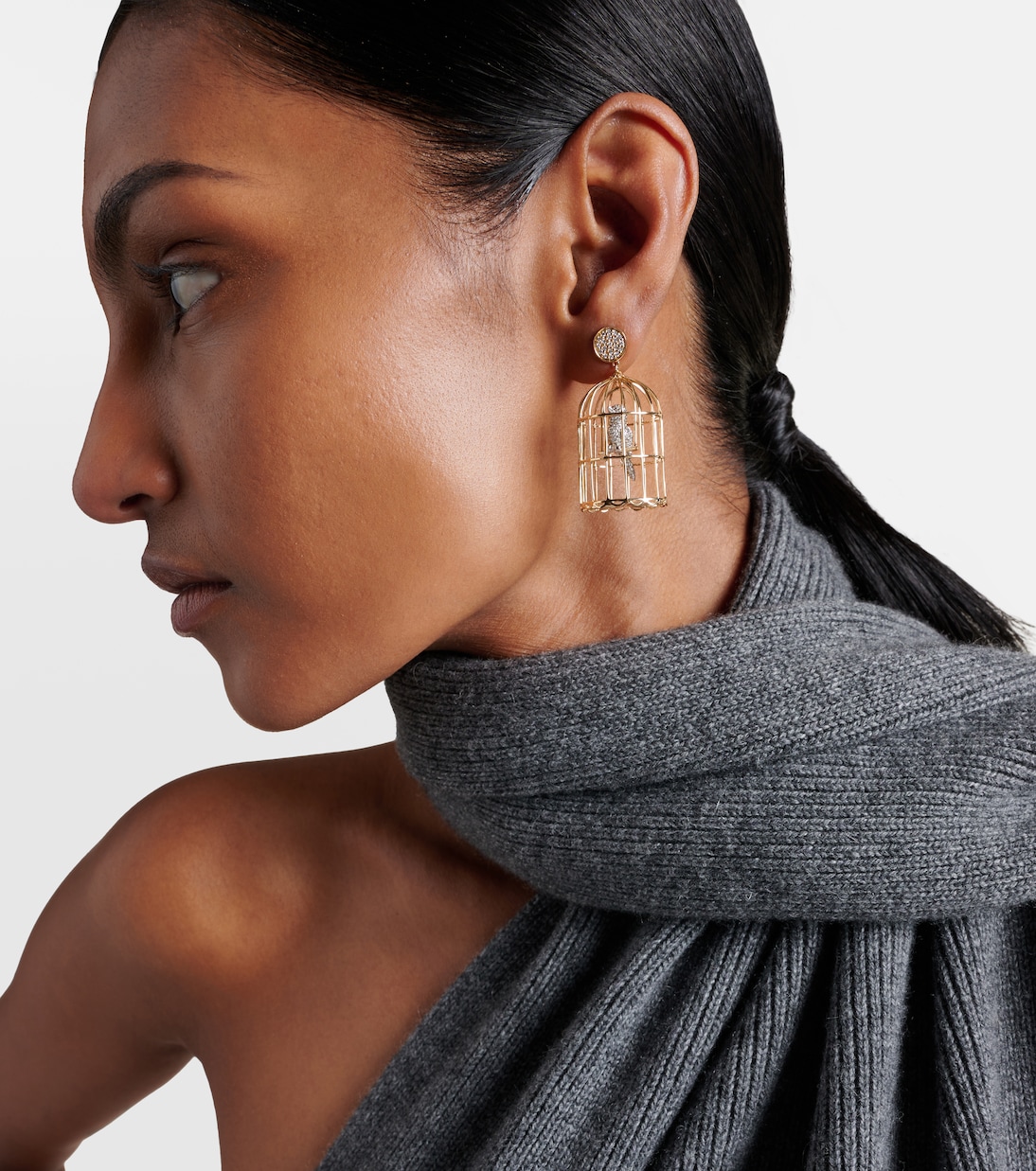 Boucles d'oreilles Albert Cage Large en or 14 ct et diamants | Sydney Evan
