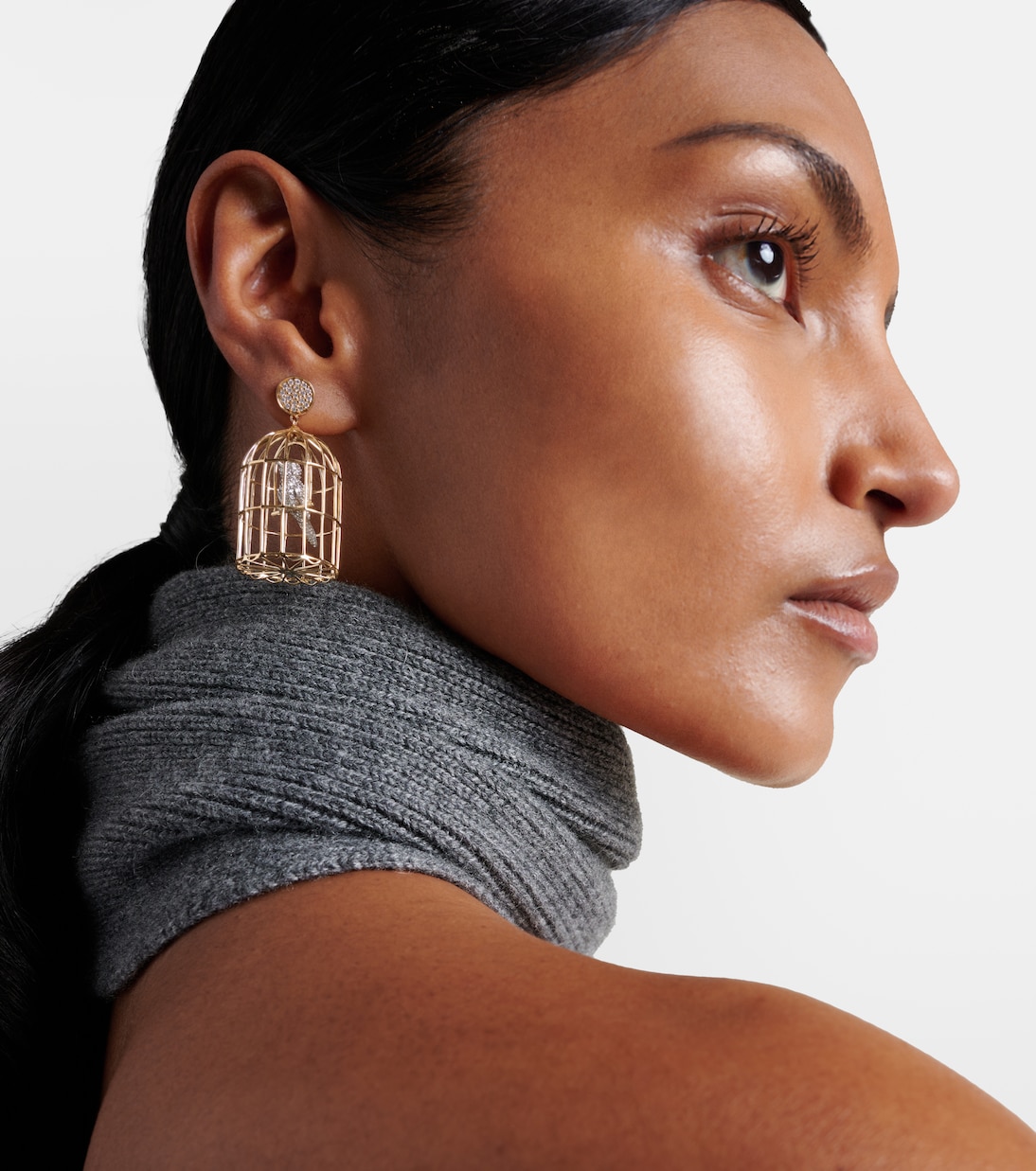 Boucles d'oreilles Albert Cage Large en or 14 ct et diamants | Sydney Evan