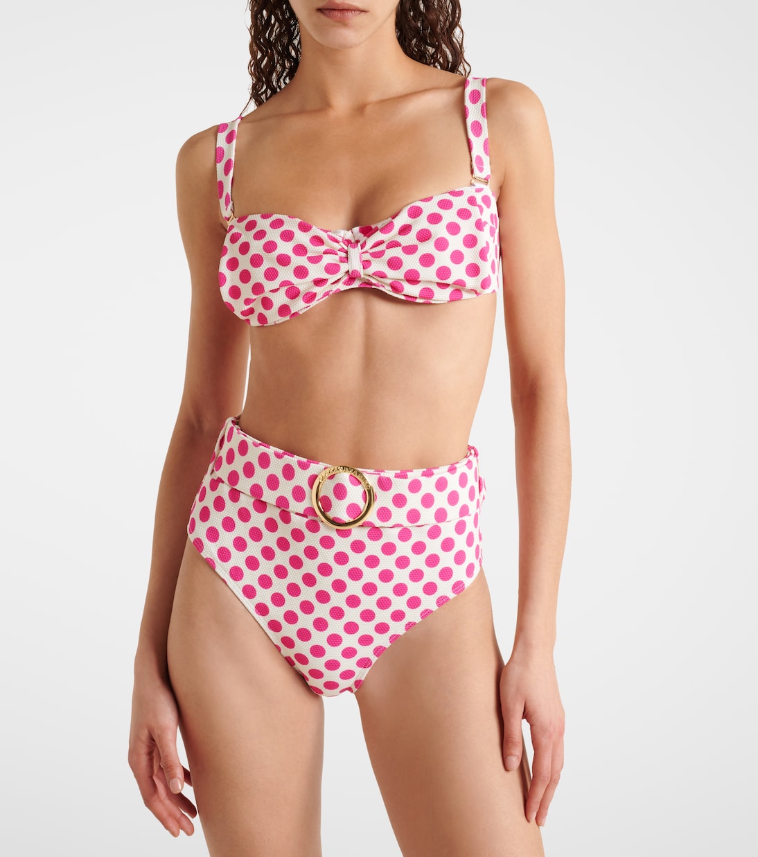 Ursula polka-dot high-rise bikini bottom | Alexandra Miro