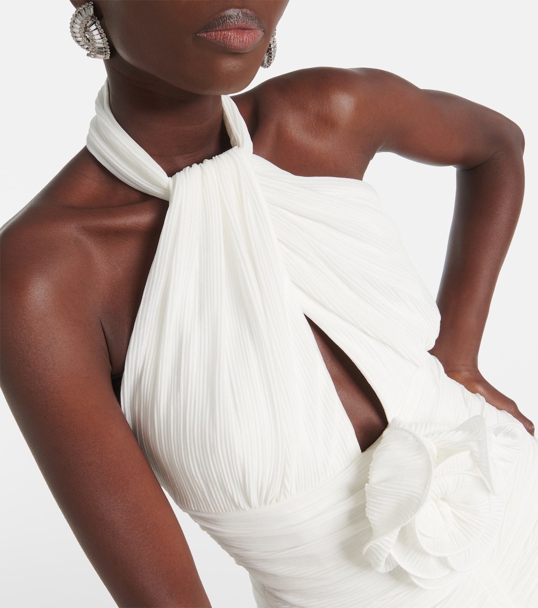 Guinevere floral-appliqué gown | Rebecca Vallance