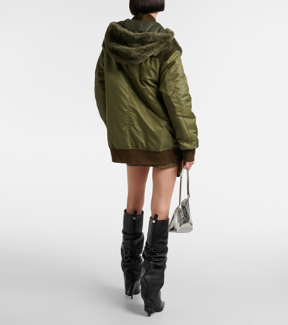 Chaqueta de borrego y nylon | Blancha