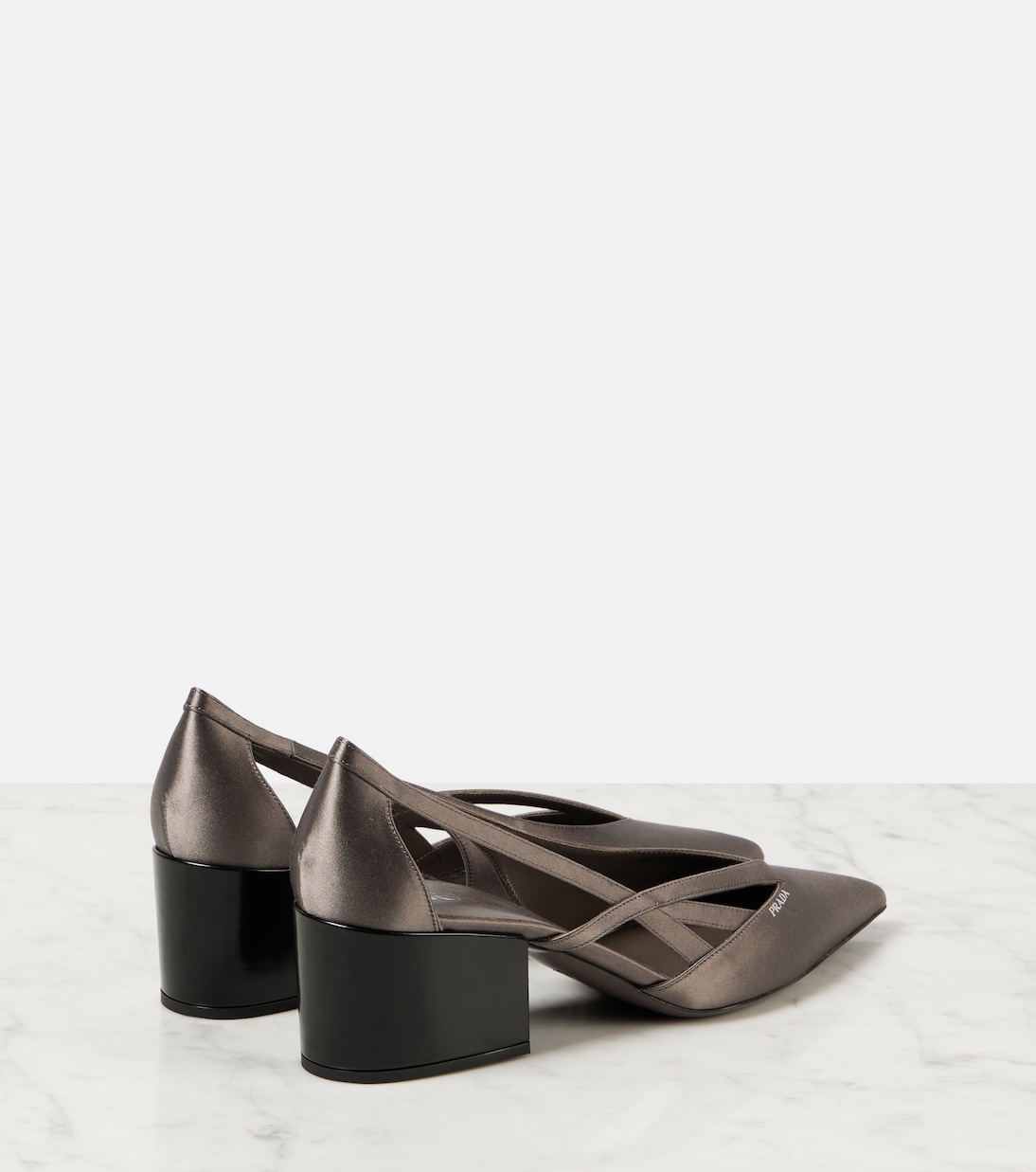 Escarpins Pointy 55 en satin | Prada
