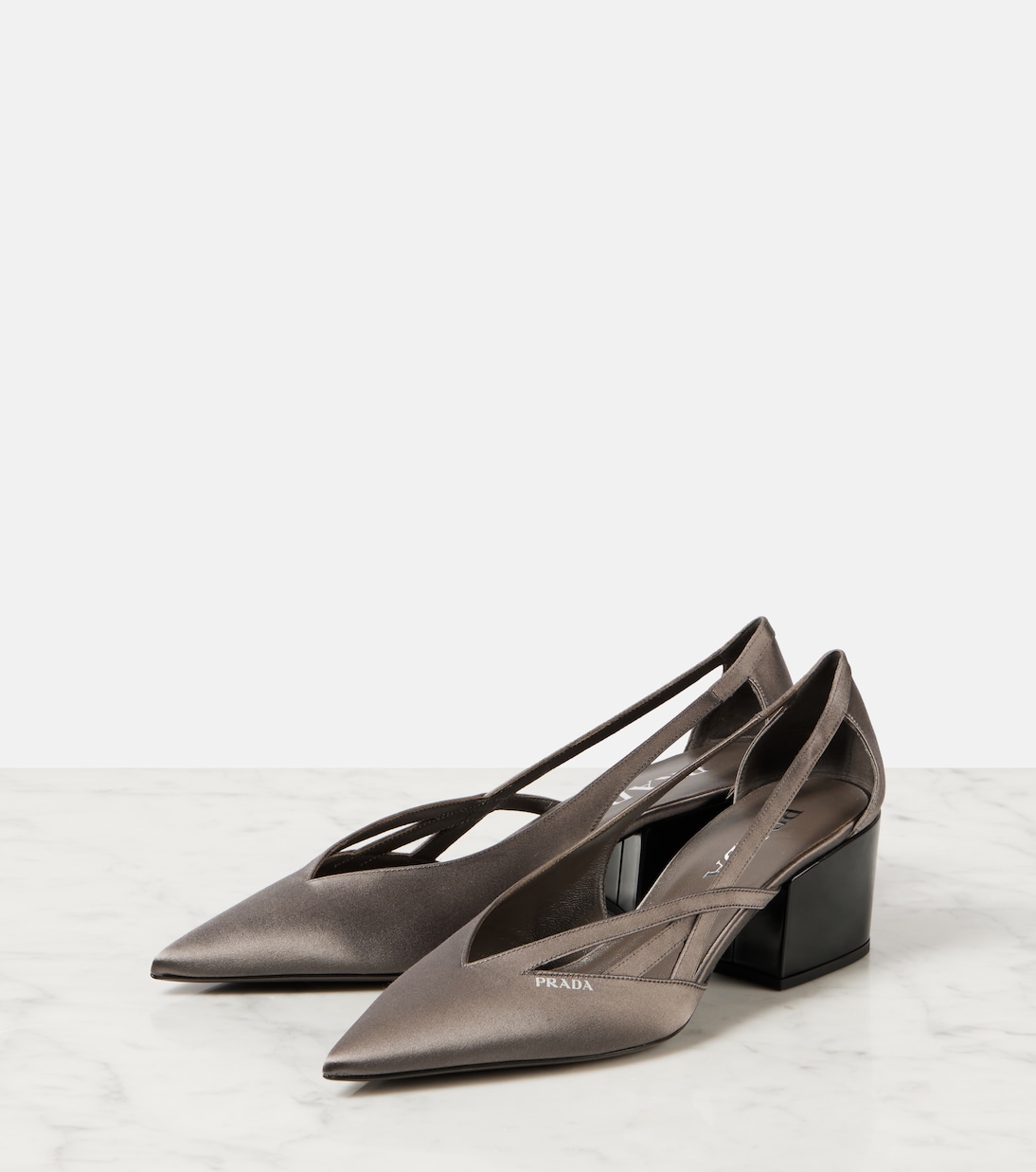 Escarpins Pointy 55 en satin | Prada