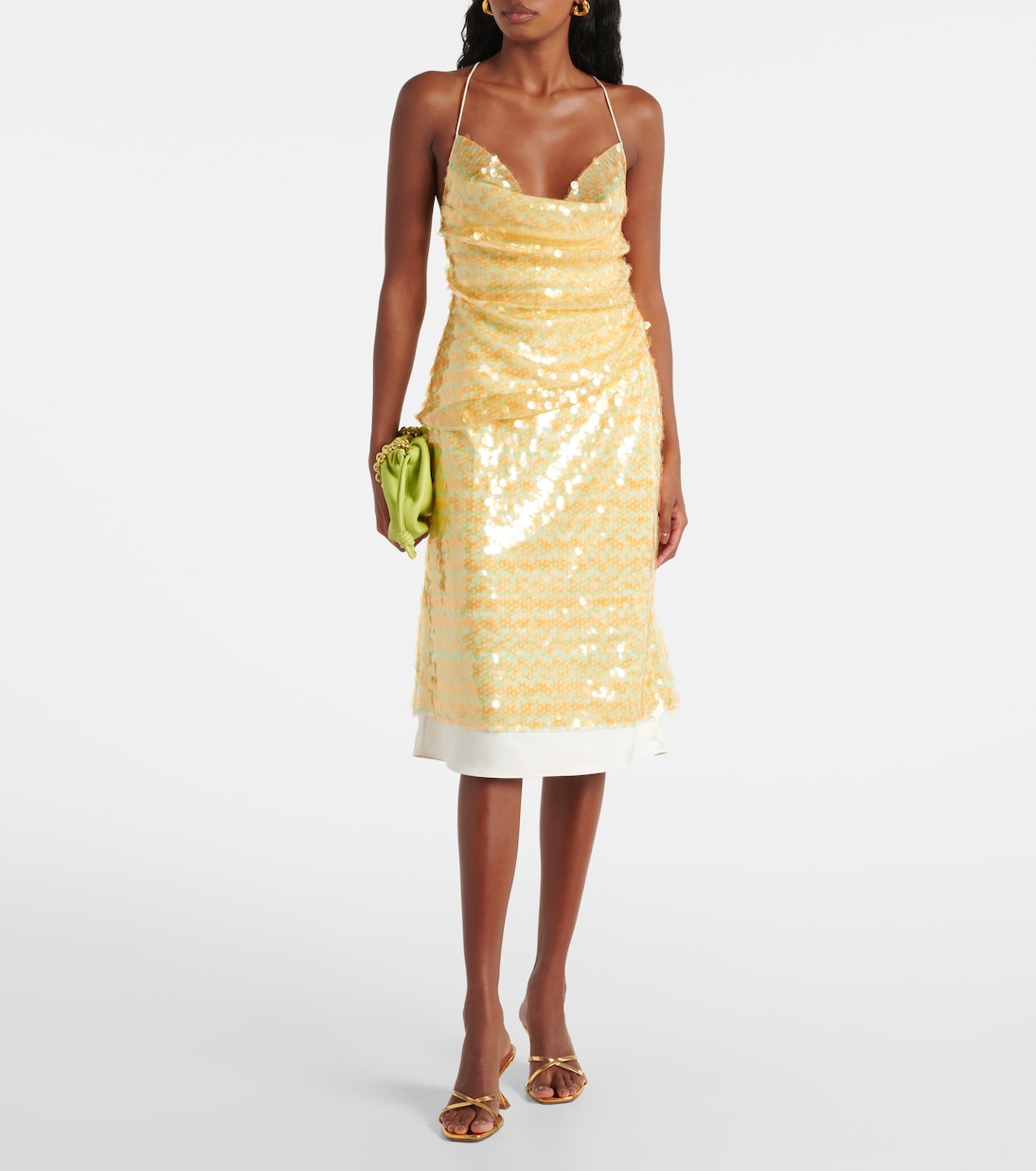 Sequined layered midi skirt | Xu Zhi