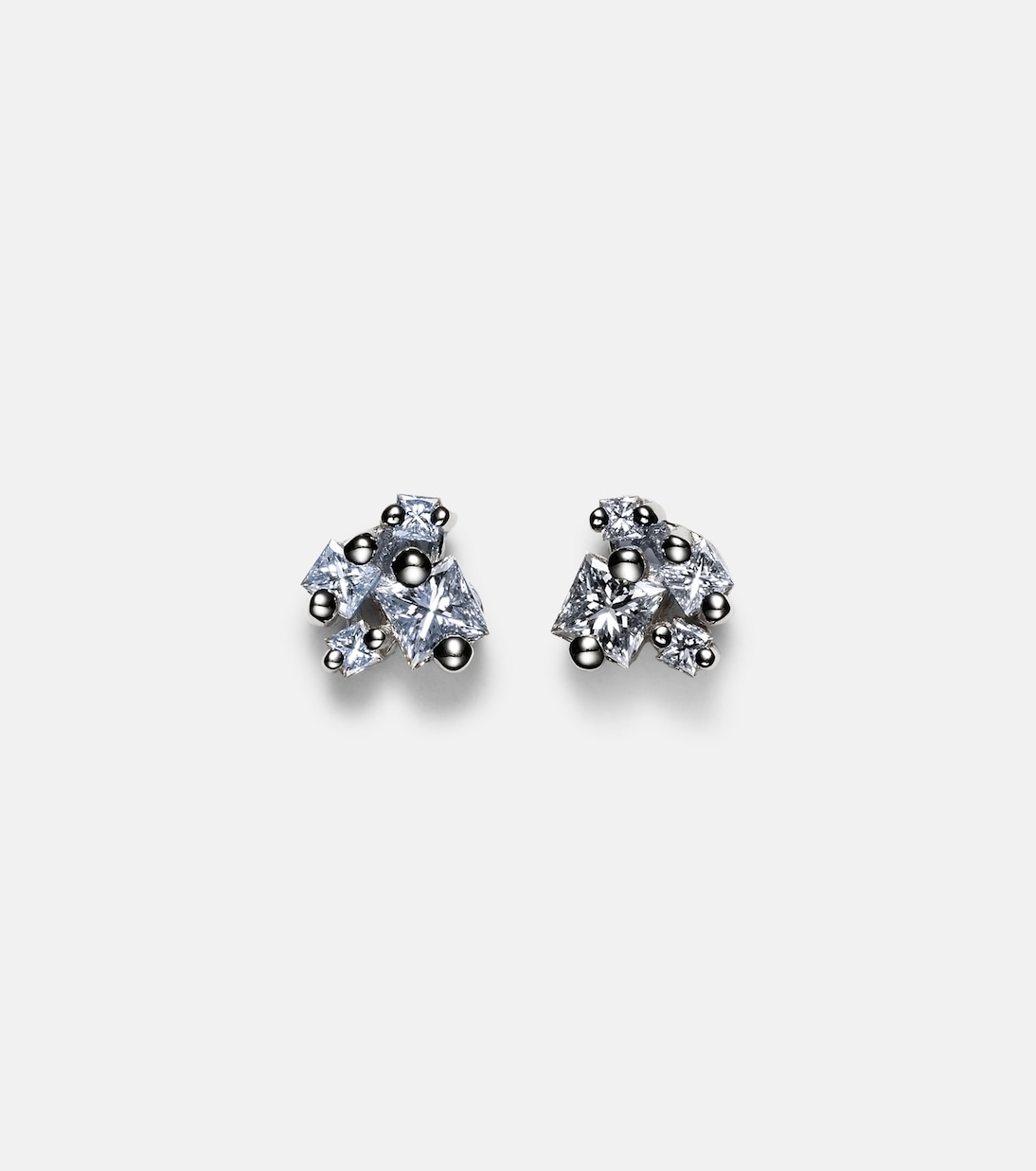 Boucles d'oreilles Princess en or blanc 18 ct et diamants | Suzanne Kalan